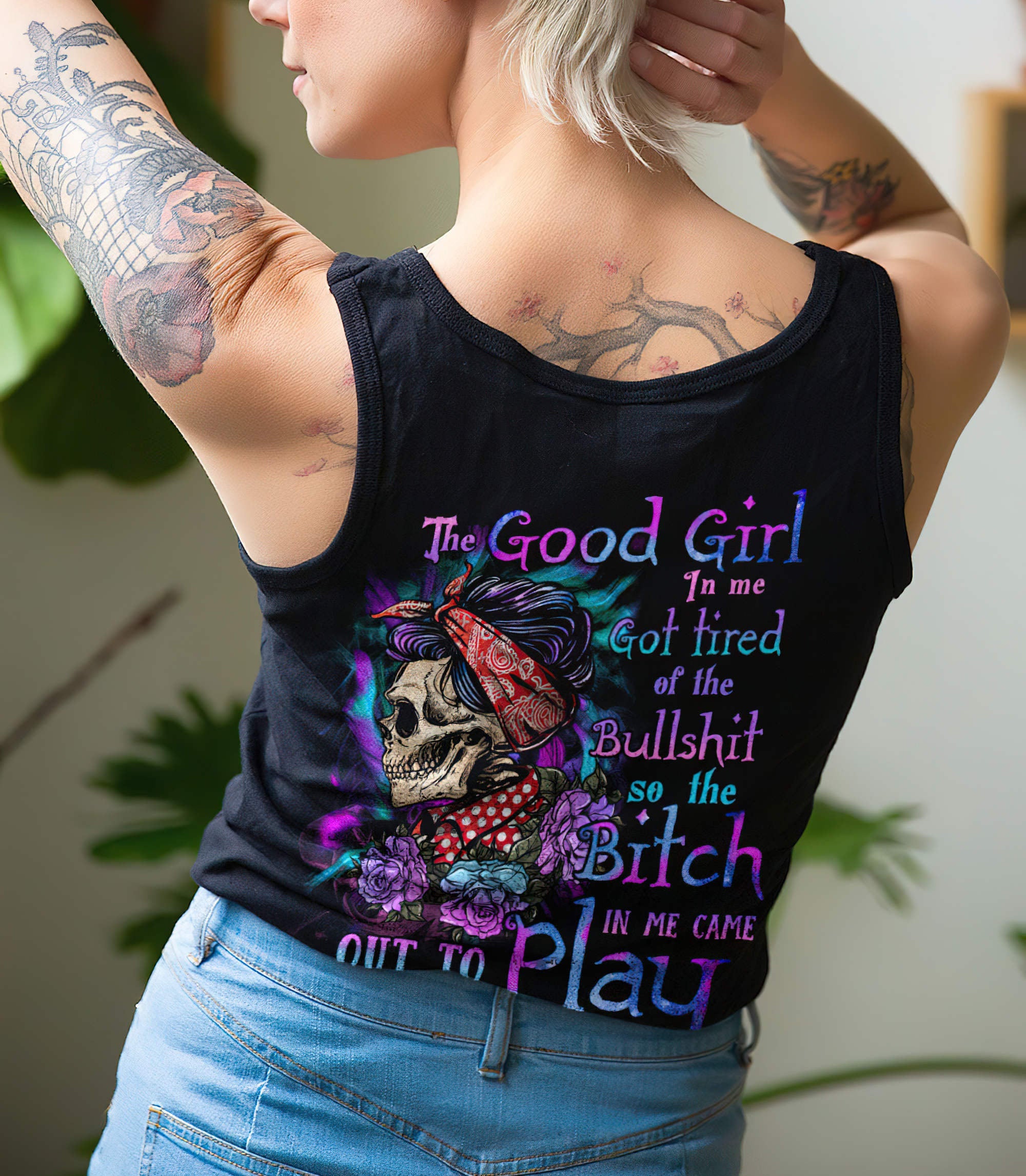 the-good-girl-skull-rose-messy-bun-all-over-print-tank-top