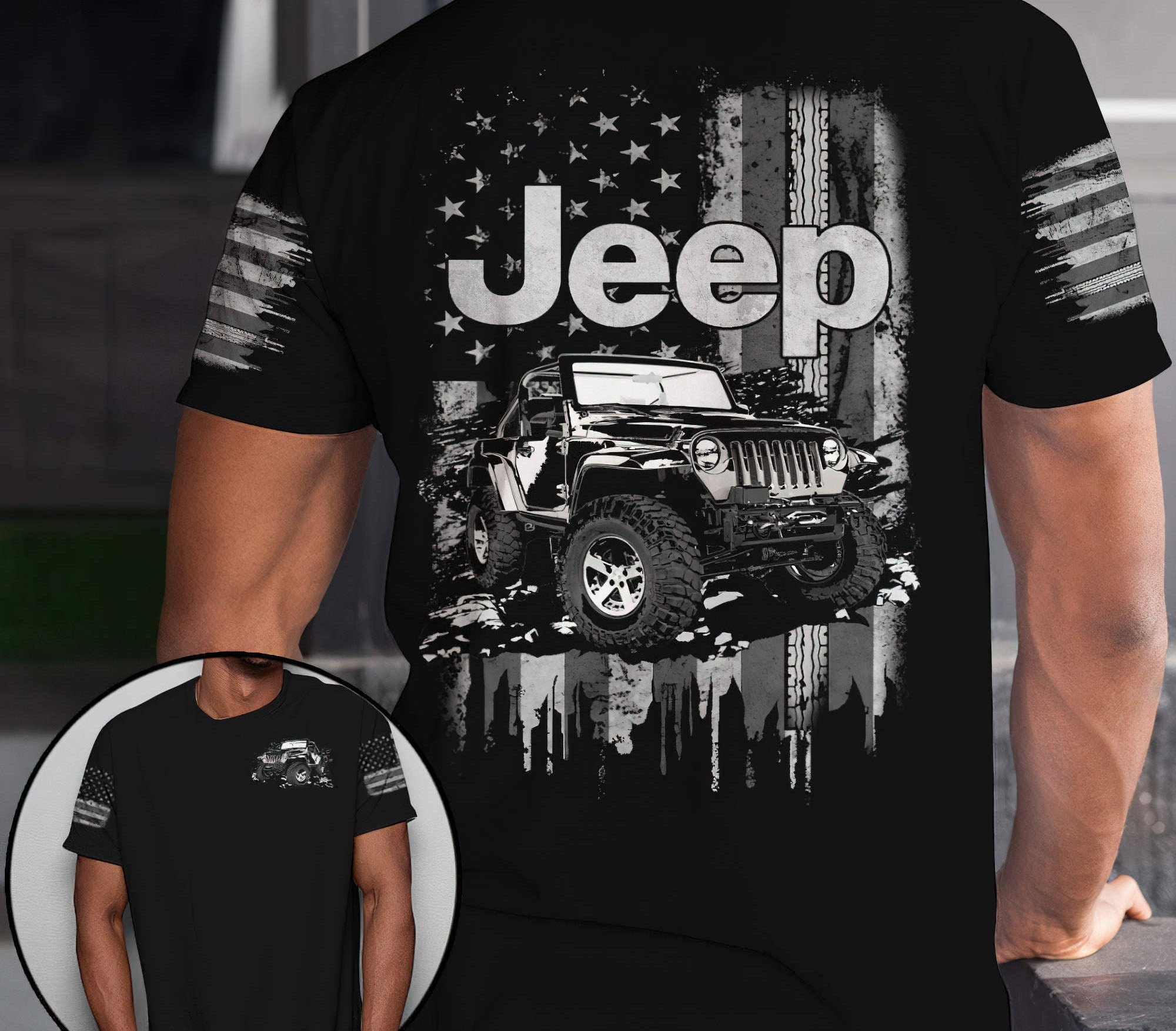 jeep-grunge-bw-t-shirt