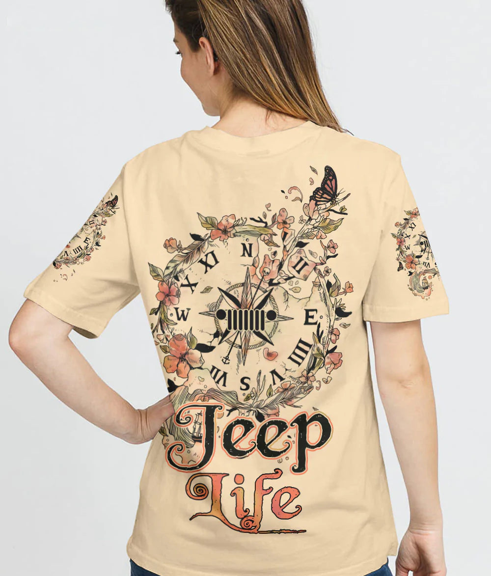 jeep-life-flower-compass-t-shirt