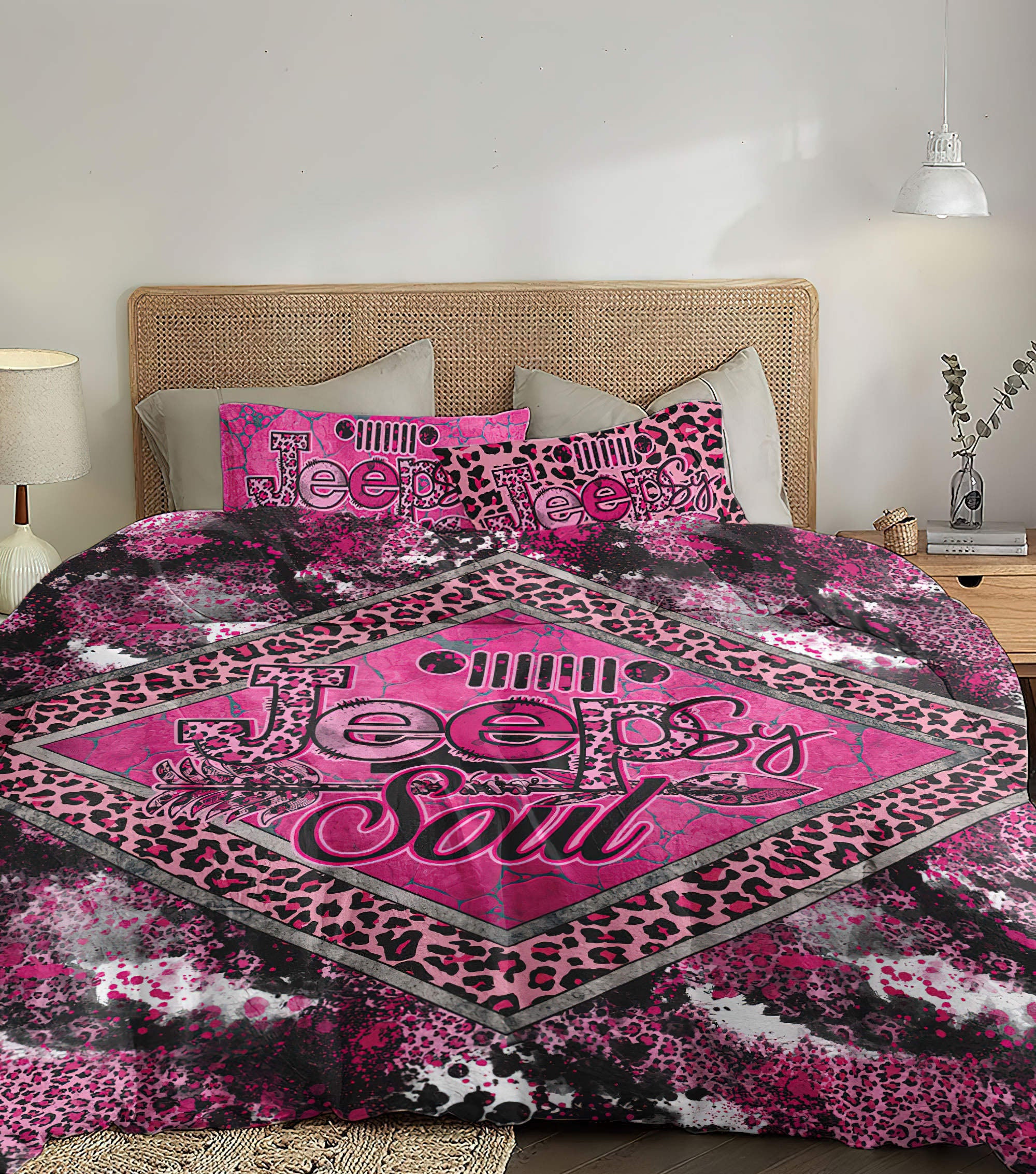 jeepsy-soul-pink-cowhide-bedding-set