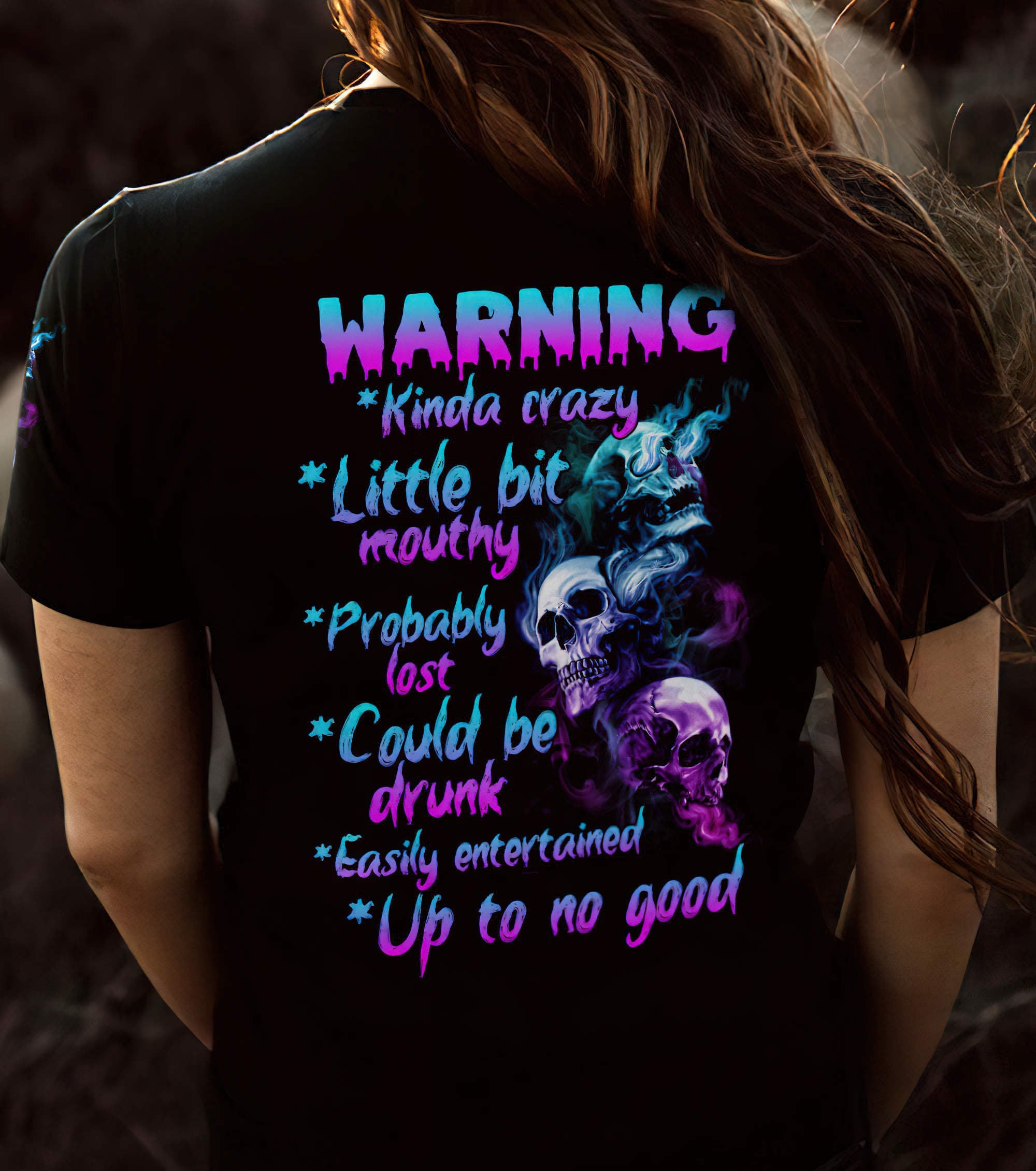 warning-kinda-crazy-3-skulls-all-over-print-women-v-neck-t-shirt