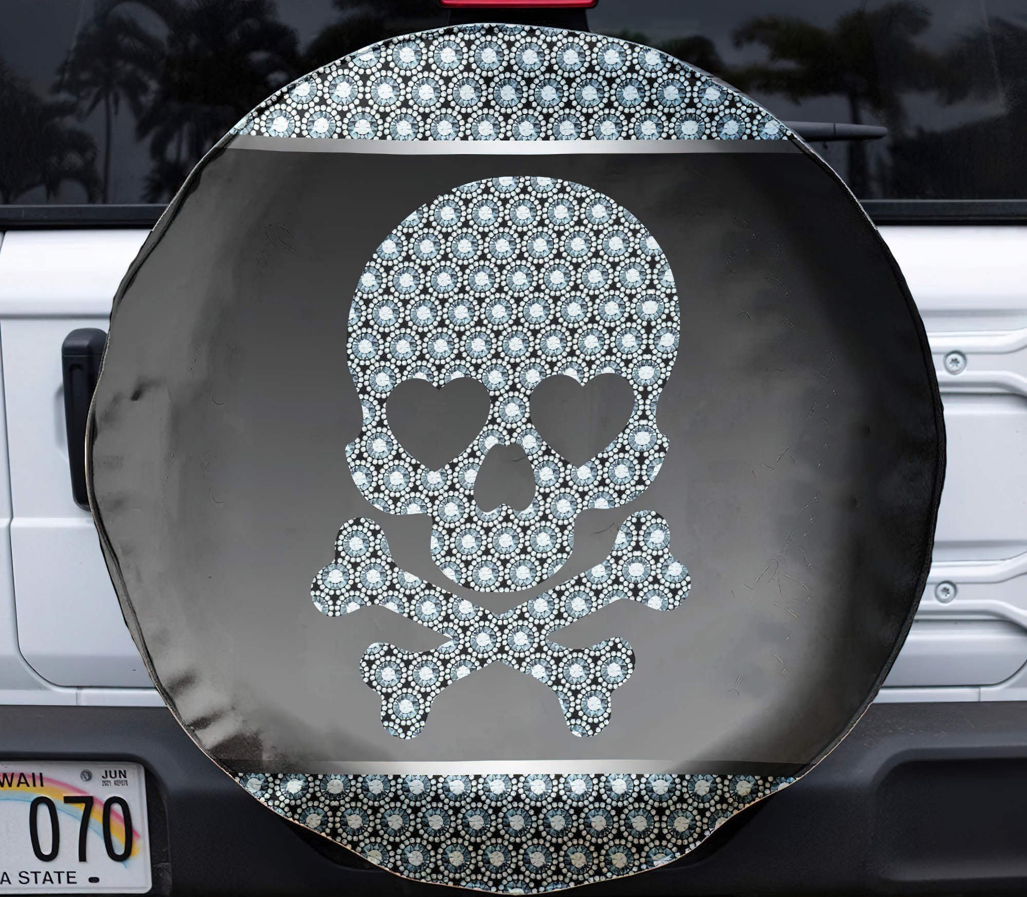 Skull Diamond Automotive Spare Tire Cover