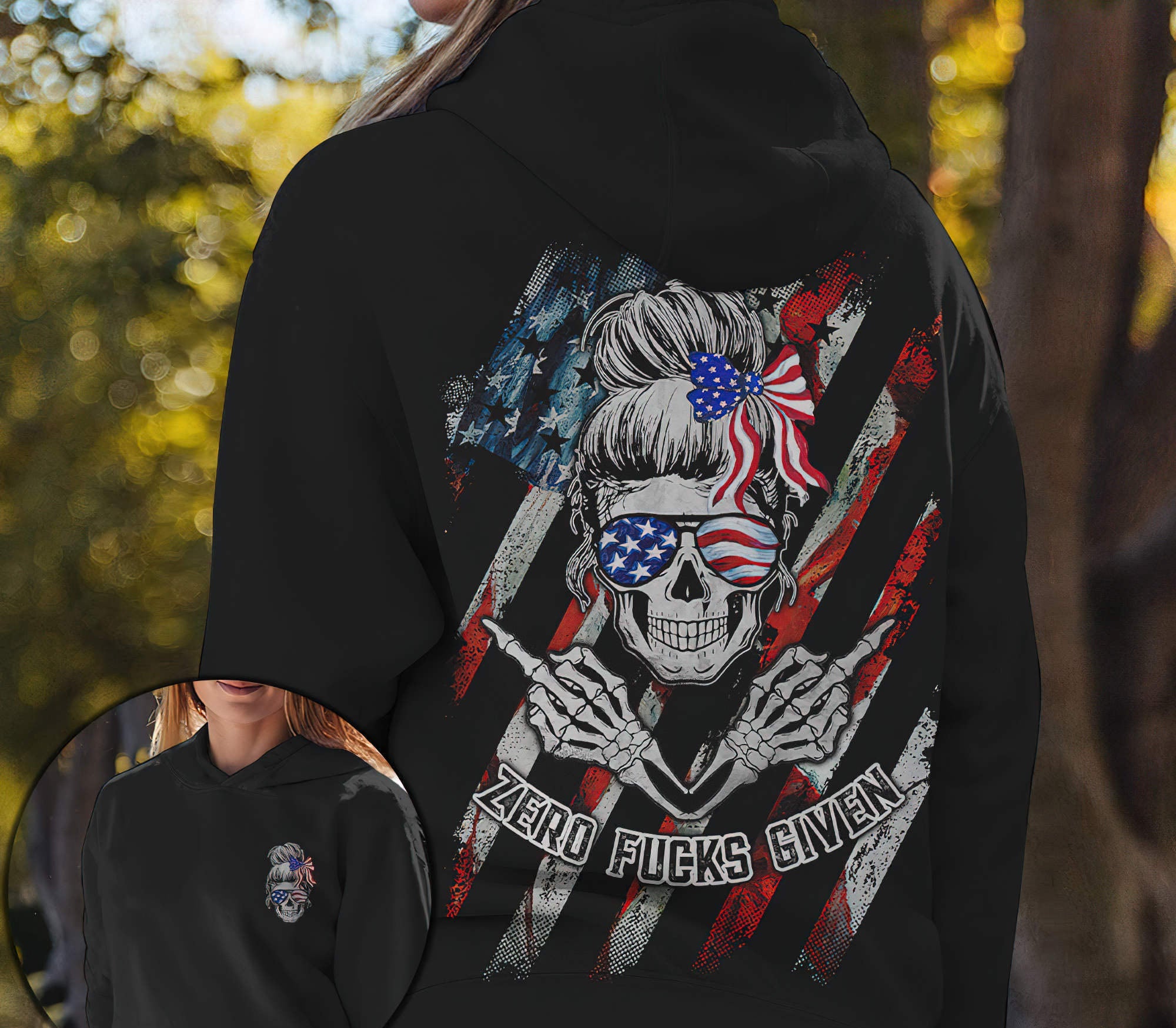 Zero Fcks Given Painting Flag 2D Hoodie