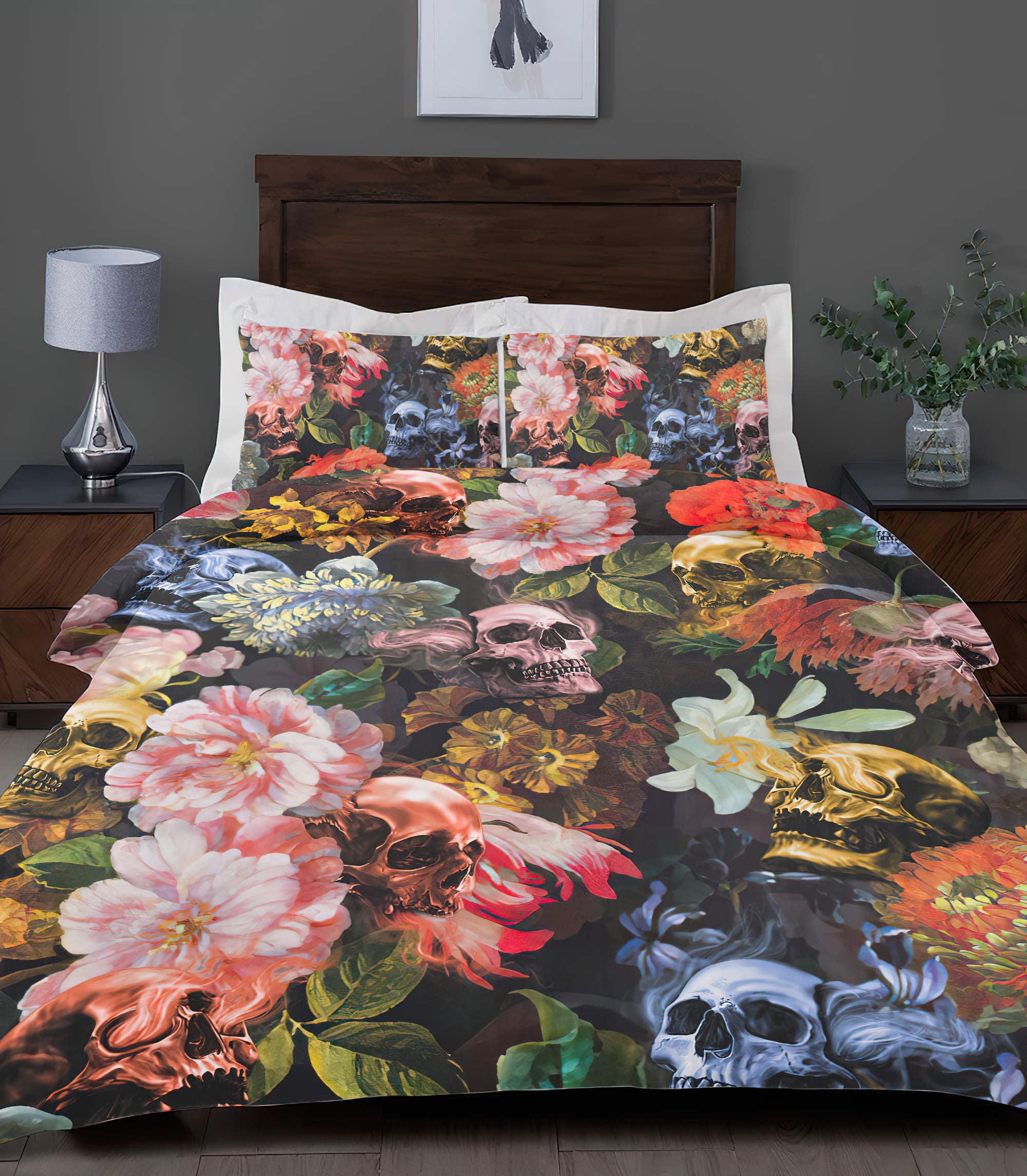 midnight-flowers-skull-bedding-set-bedding-set