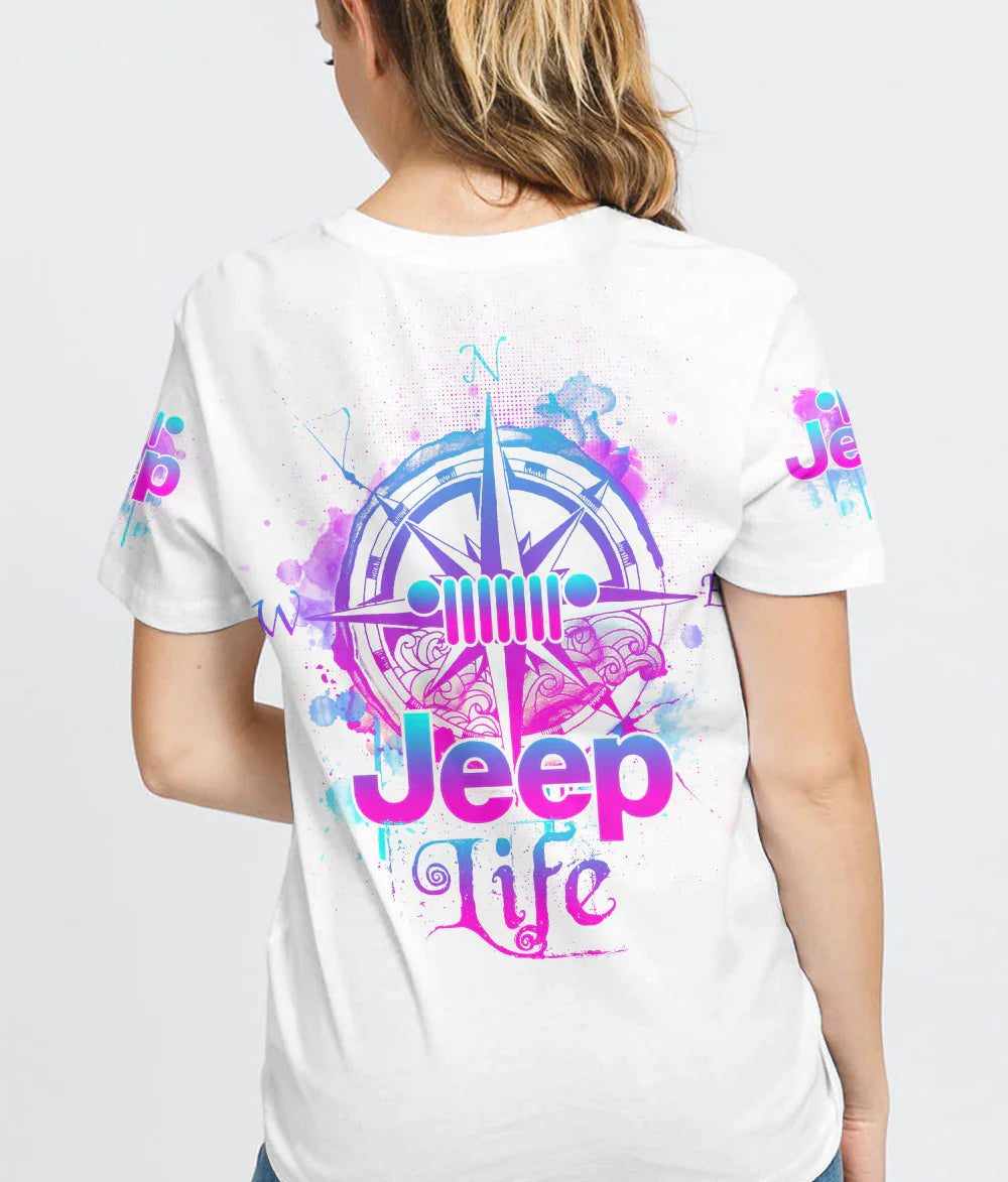 jeep-life-compass-purple-teal-t-shirt