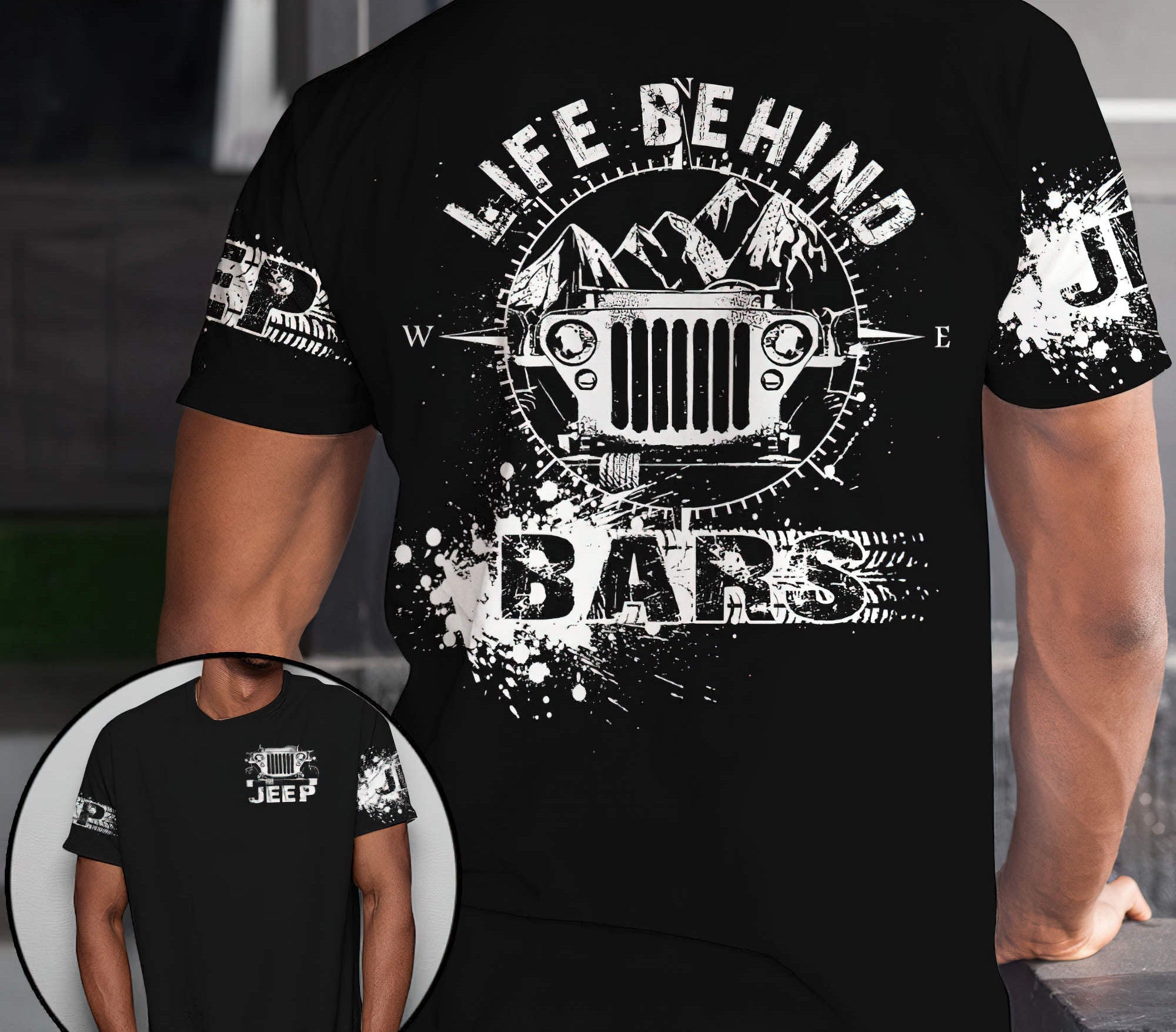 life-behind-bars-compass-jeep-t-shirt