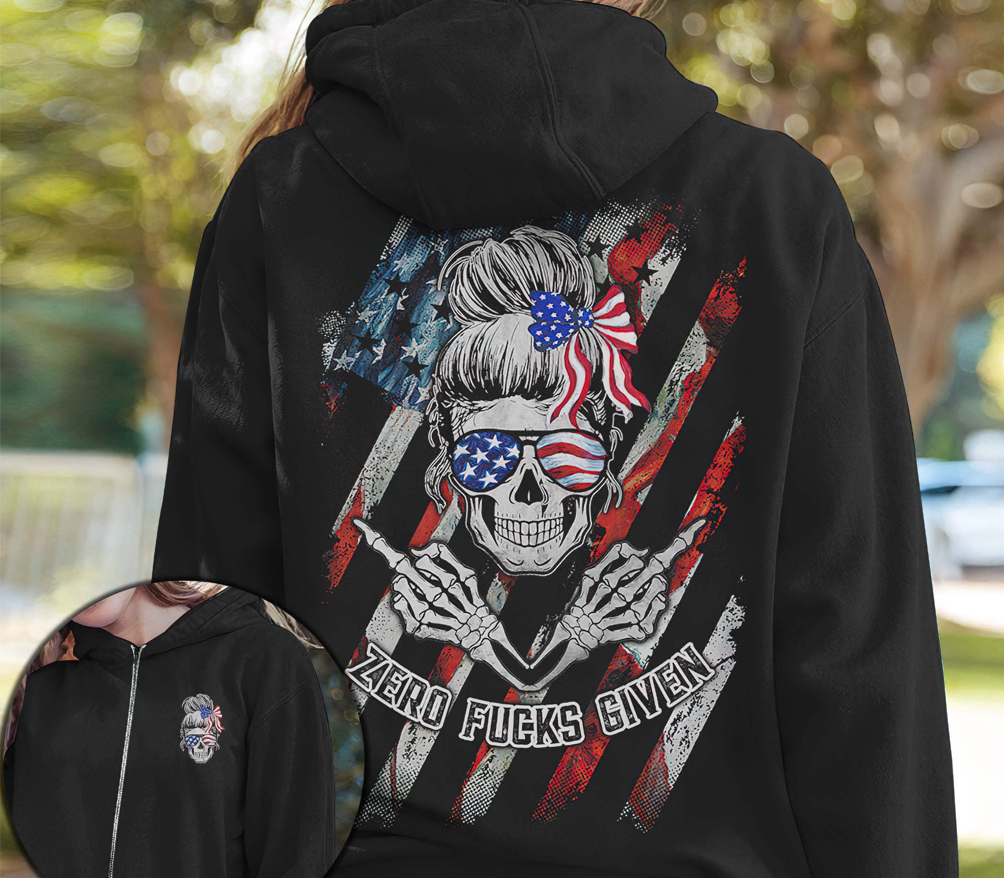 Zero Fcks Given Painting Flag 2D Hoodie