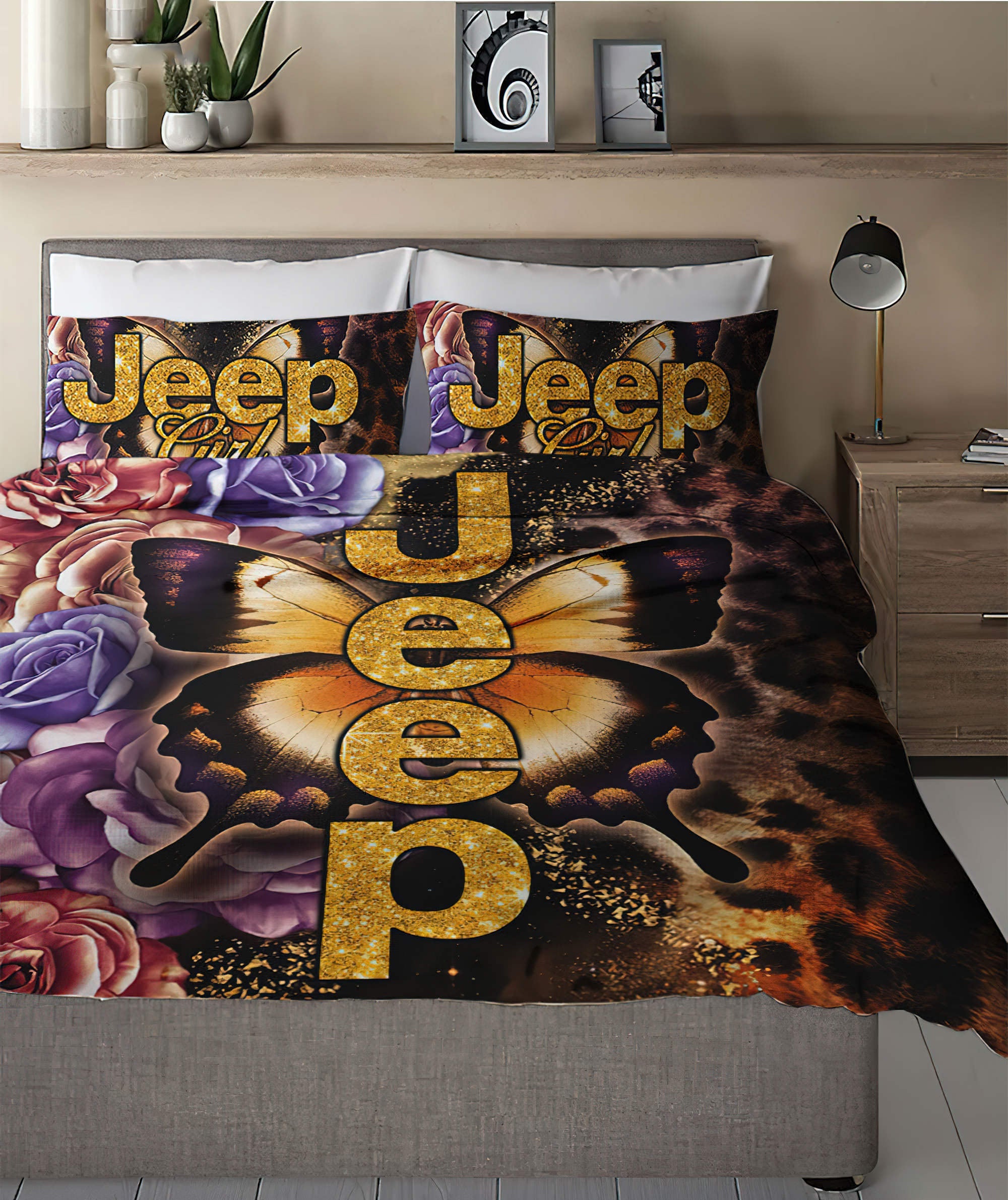 jeep-leopard-flower-bedding-set