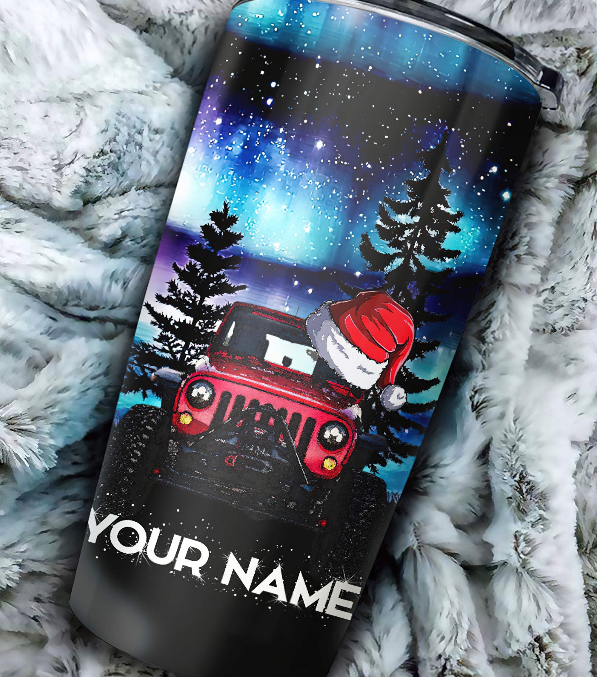 personalized-jeep-forest-christmas-tumbler