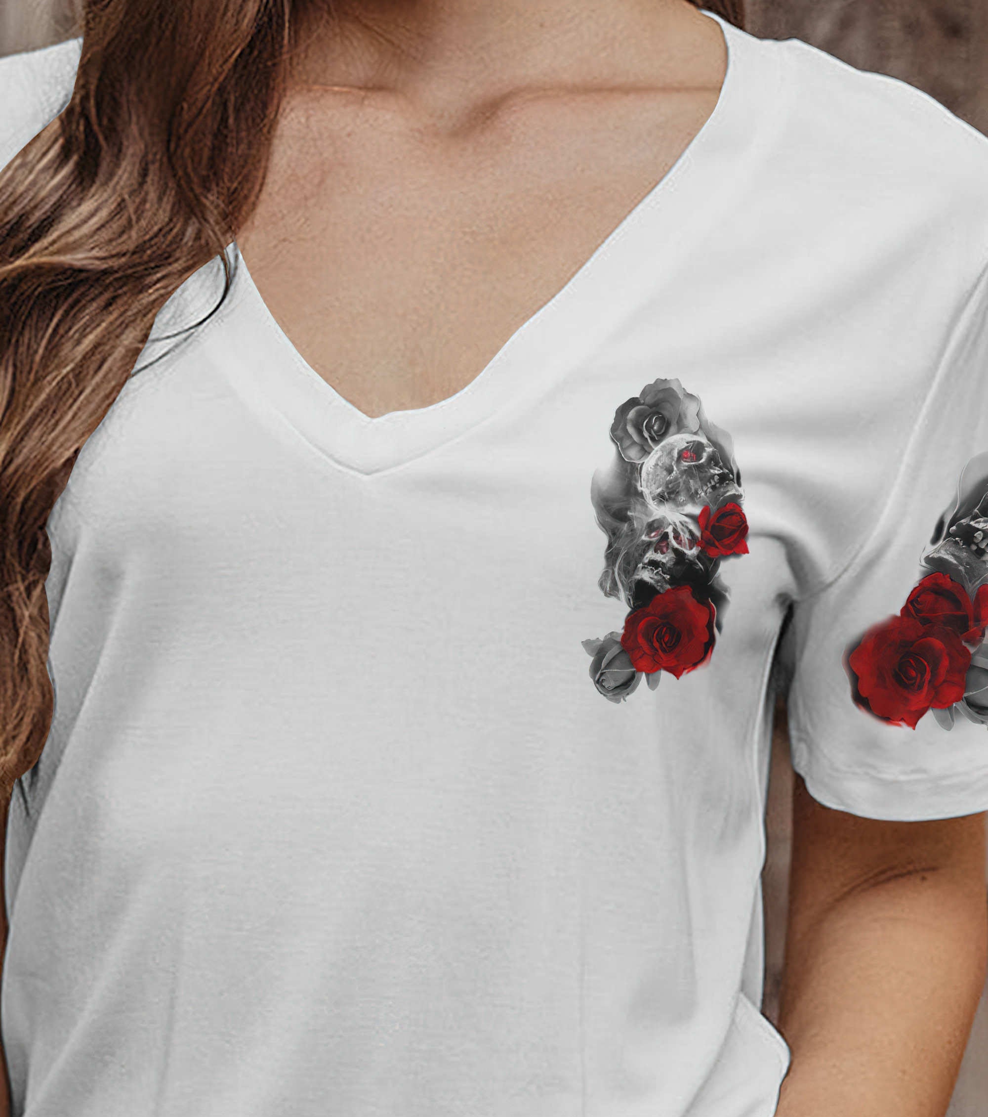 the-good-girl-in-me-rose-smoke-skull-all-over-print-women-v-neck-t-shirt