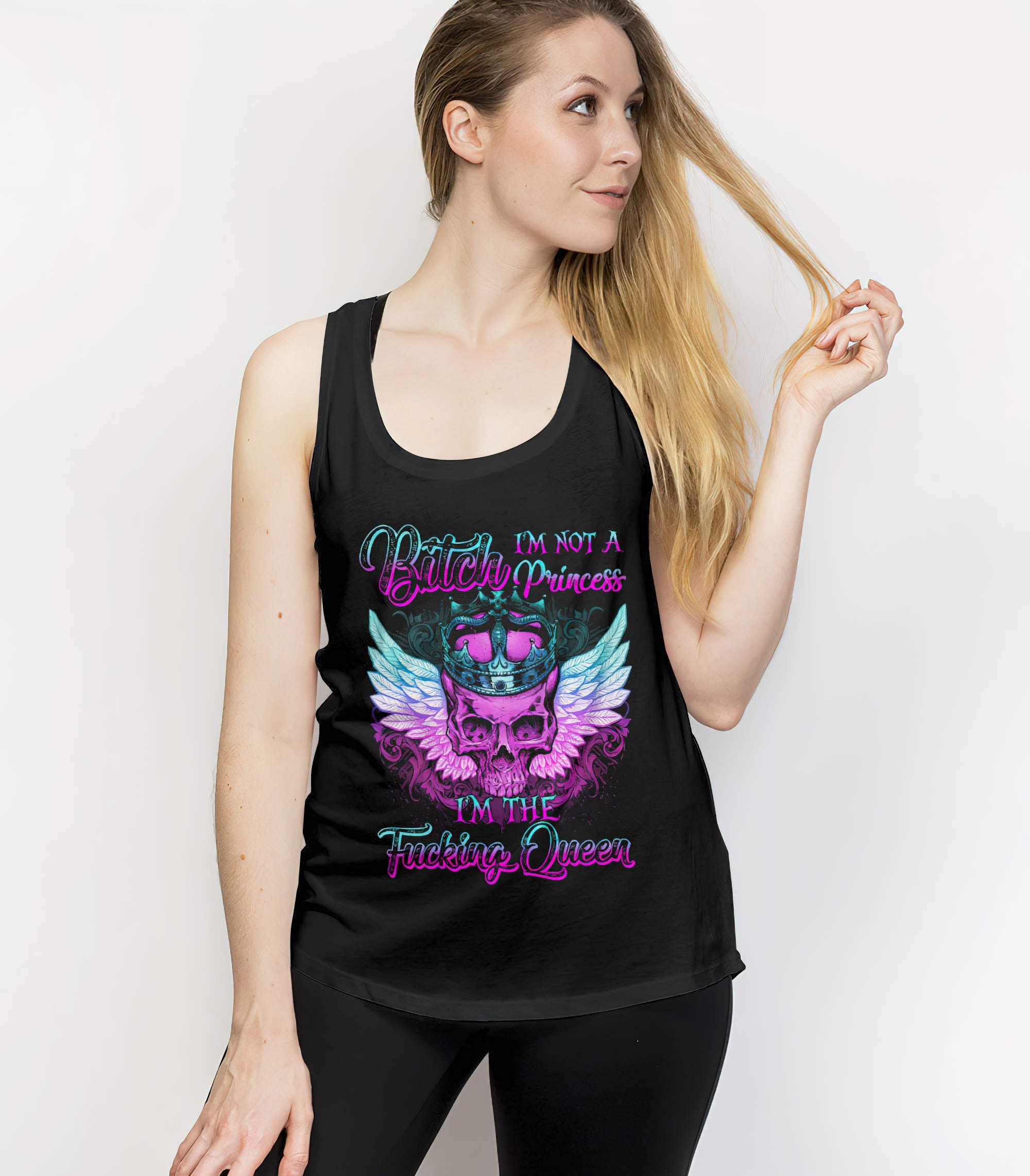 im-fking-queen-skull-wings-all-over-print-tank-top