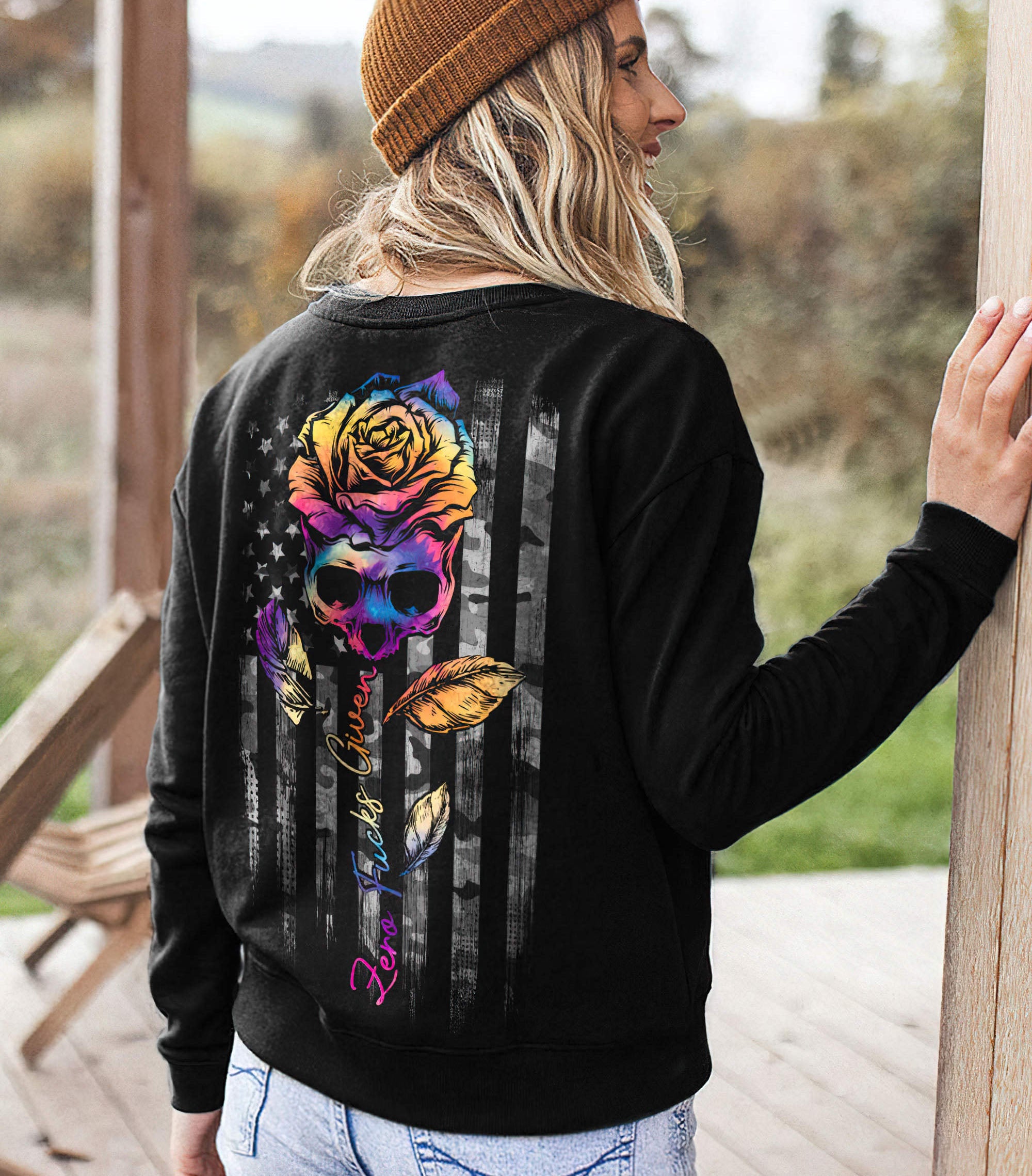 Rose Skull Tie Dye 2D Sweatshirt