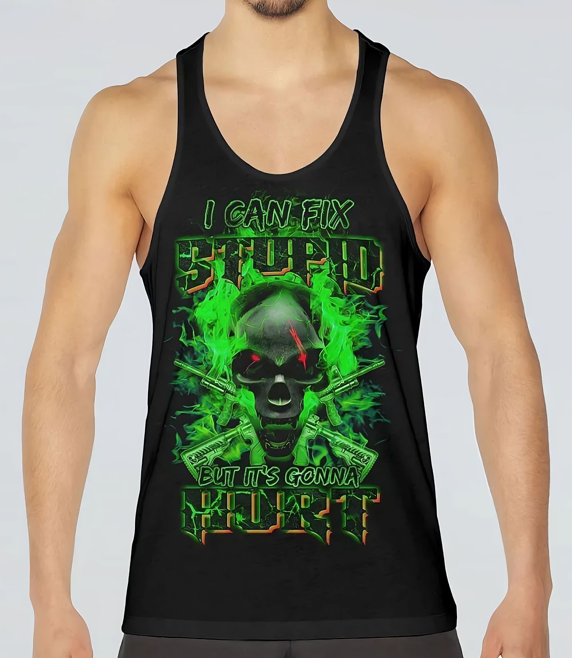 i-can-fix-stupid-flaming-skull-all-over-print-tank-top