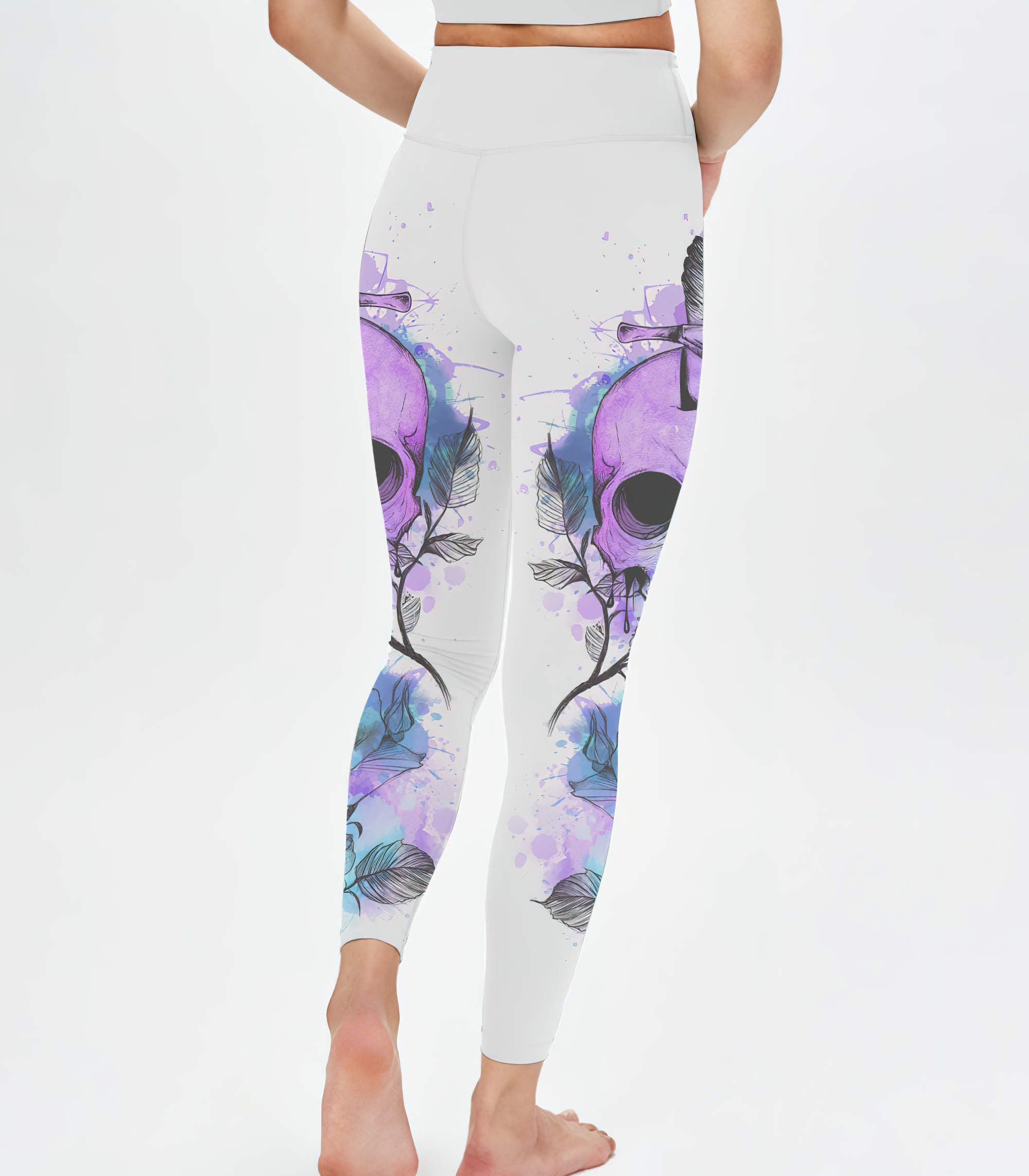 if-i-was-really-a-b-messy-bun-skull-all-over-print-leggings