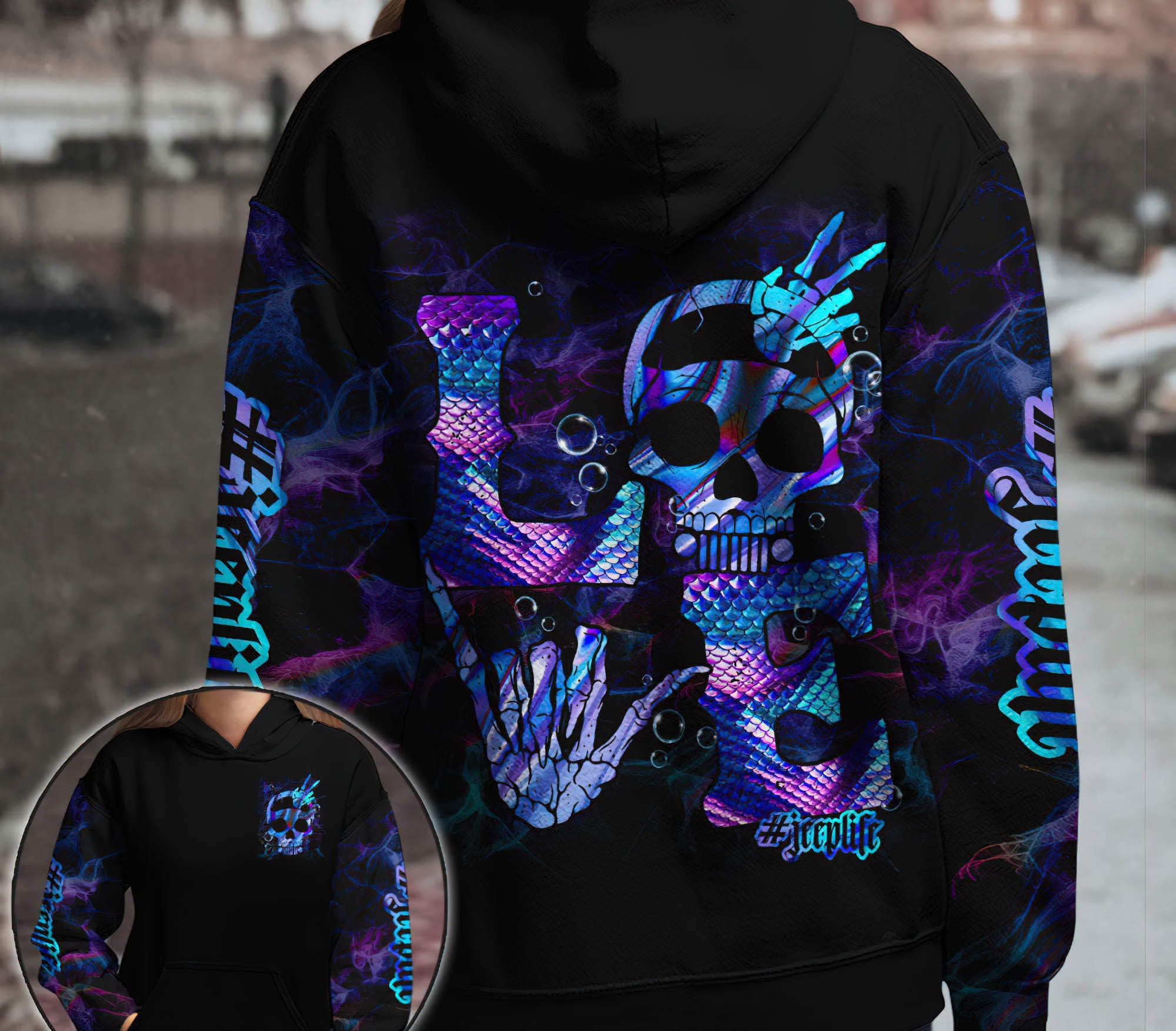 jeep-love-skull-wave-mermaid-hoodie