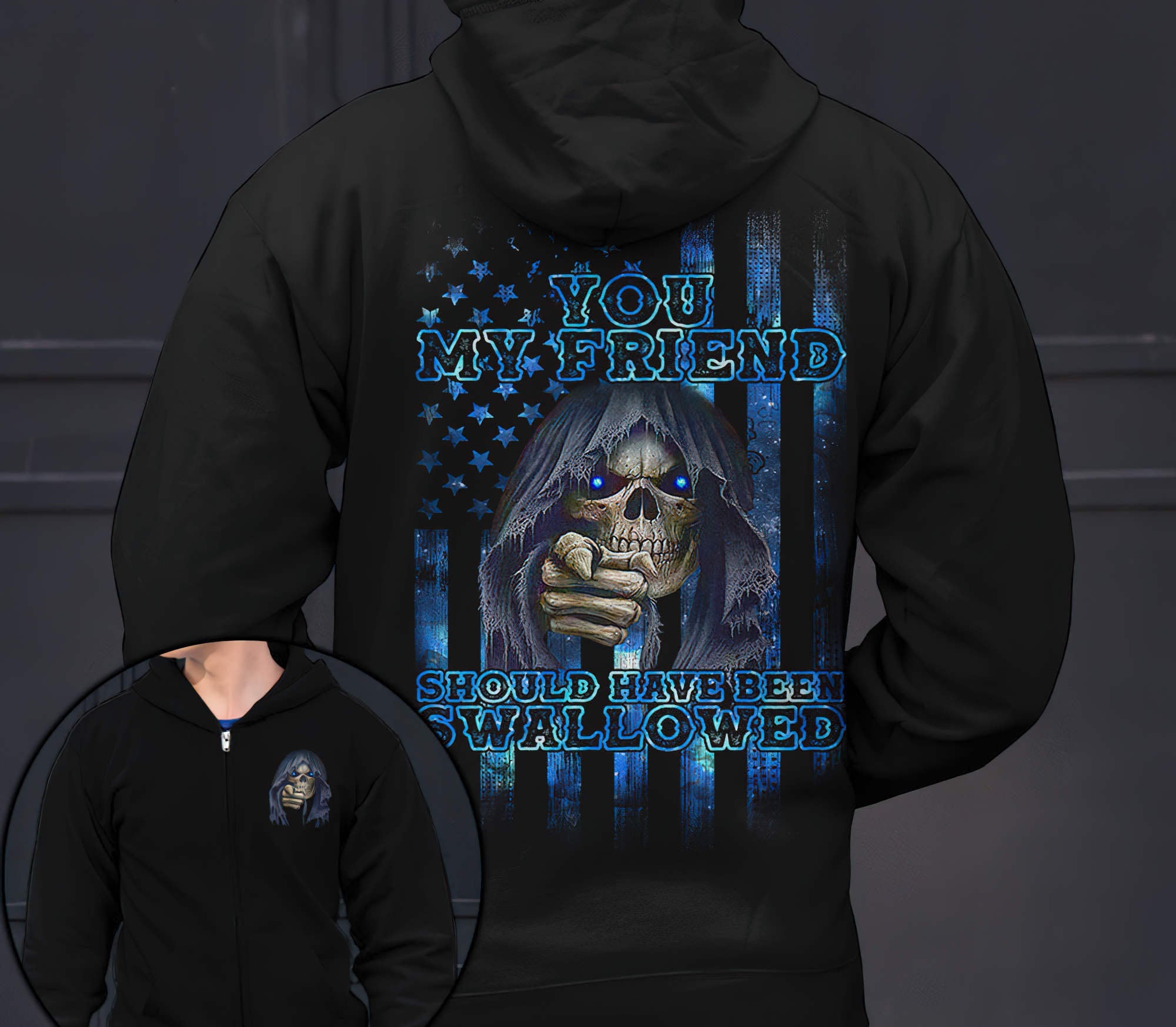 You My Friend Skull 2D Hoodie