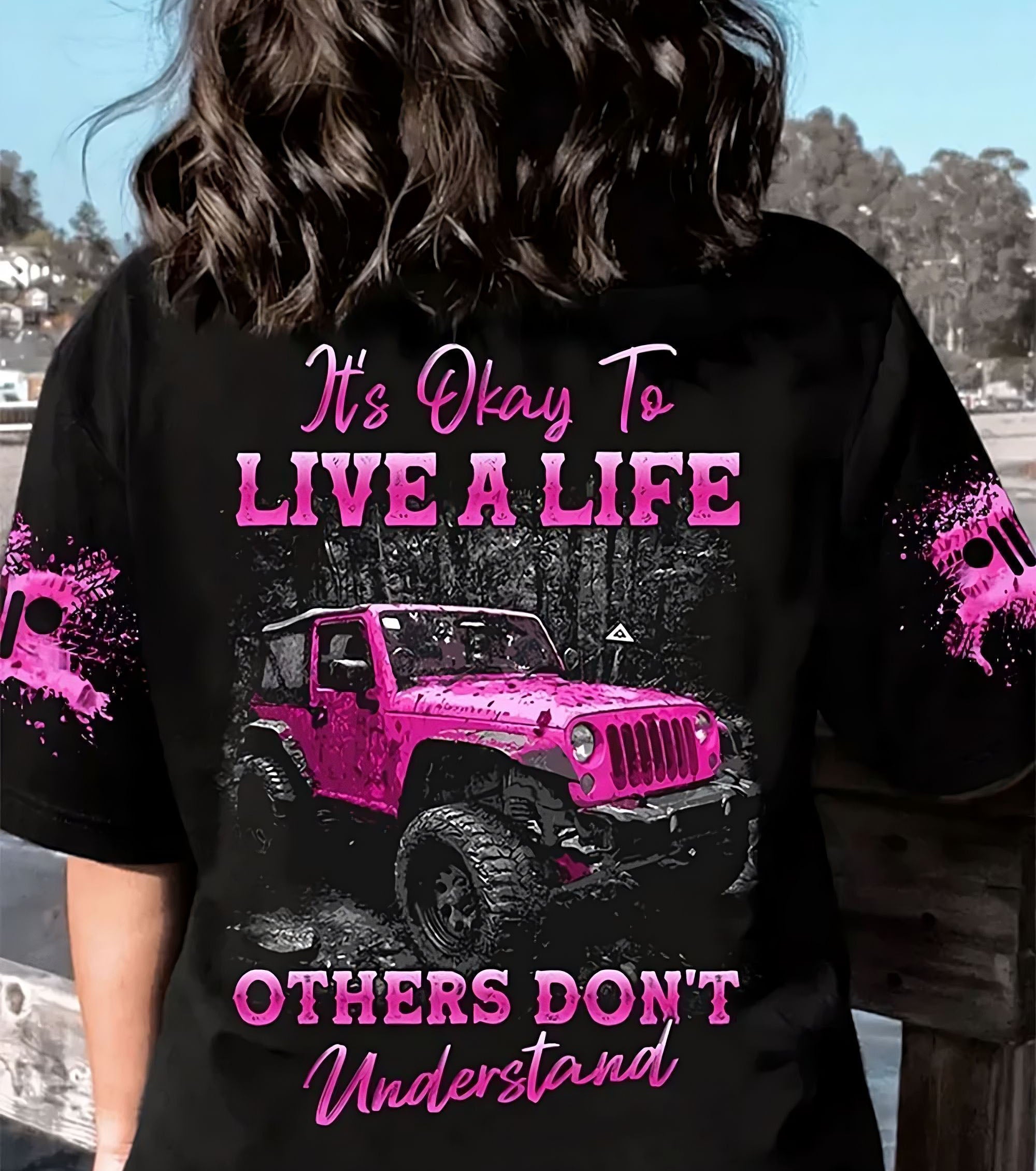 its-okay-to-live-a-life-pink-jeep-all-over-print-t-shirt