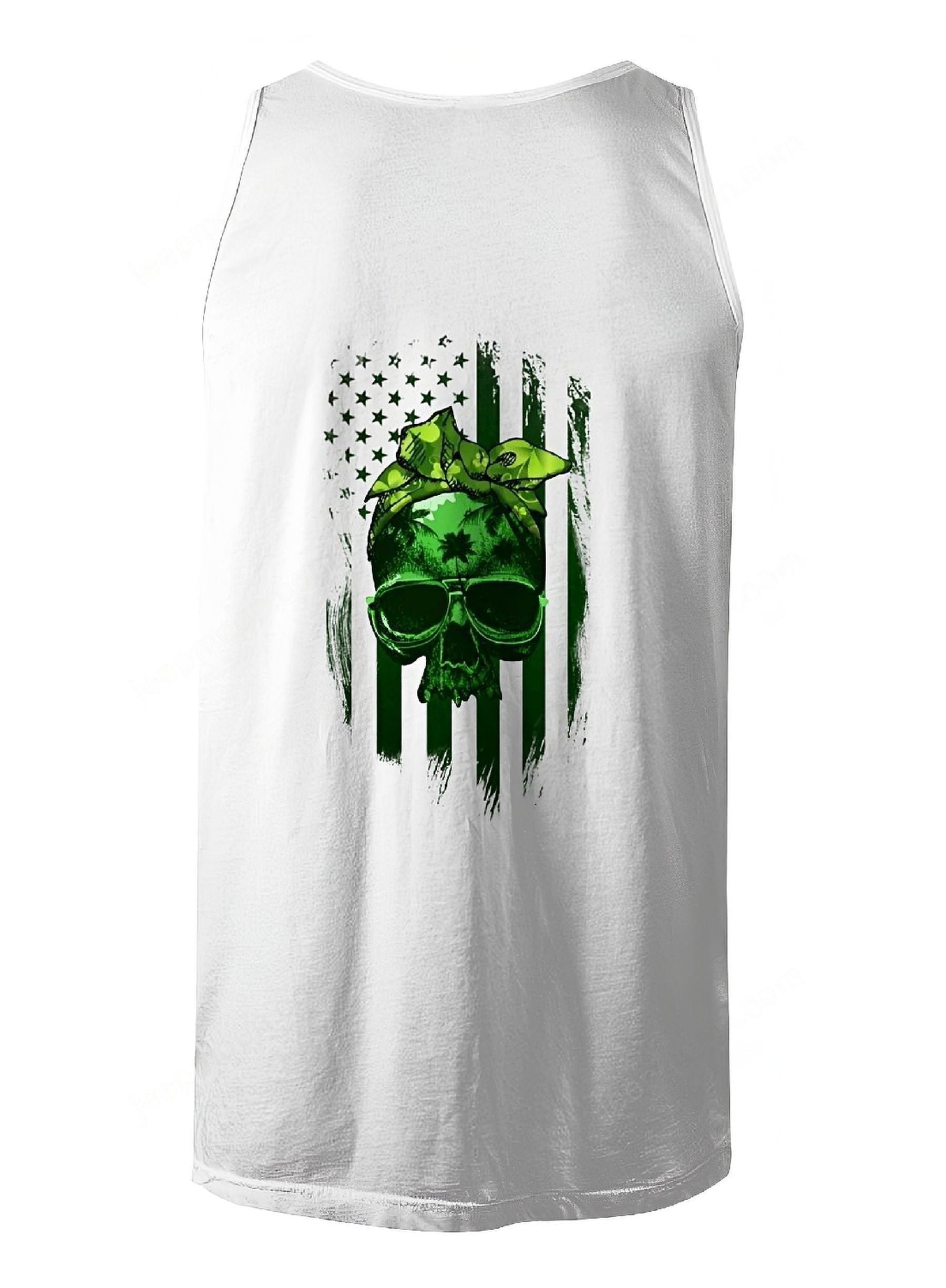 patricks-day-skull-tank-top