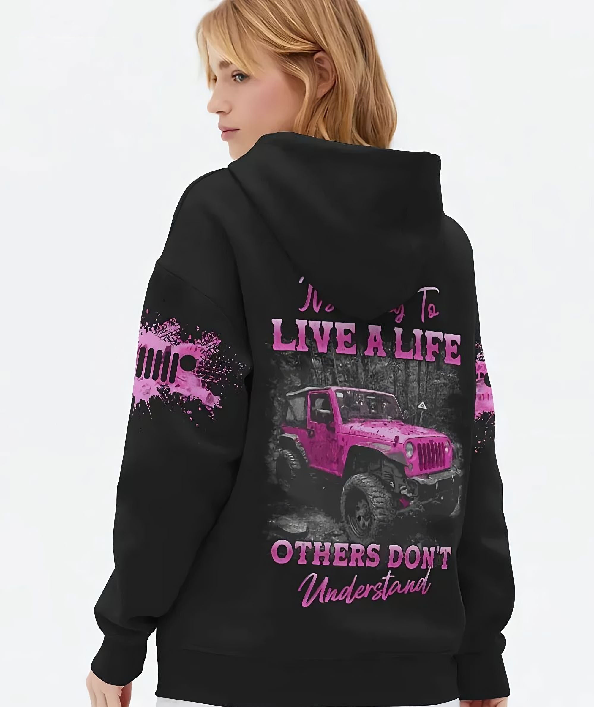 its-okay-to-live-a-life-pink-jeep-all-over-print-hoodie