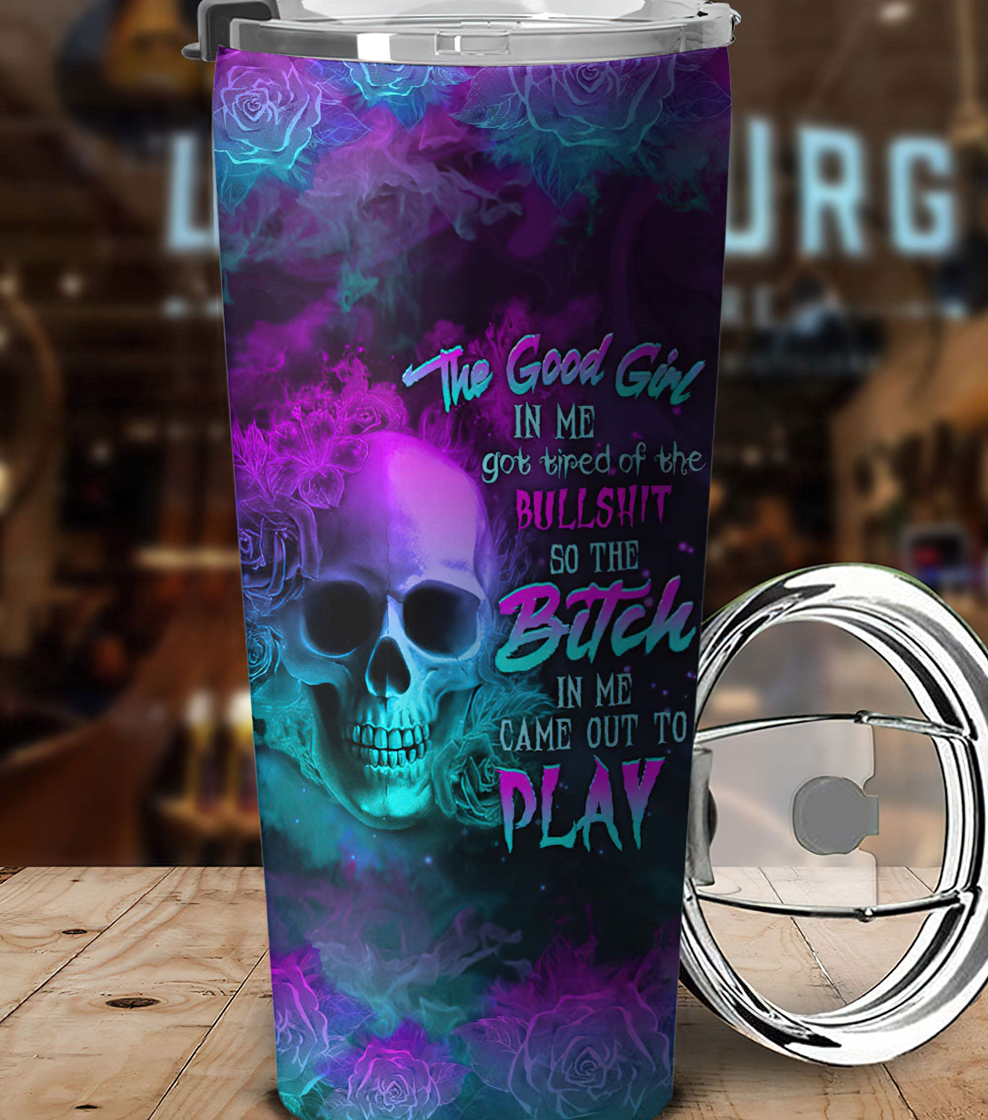 personalized-the-good-girl-in-me-got-tired-fire-skull-tumbler