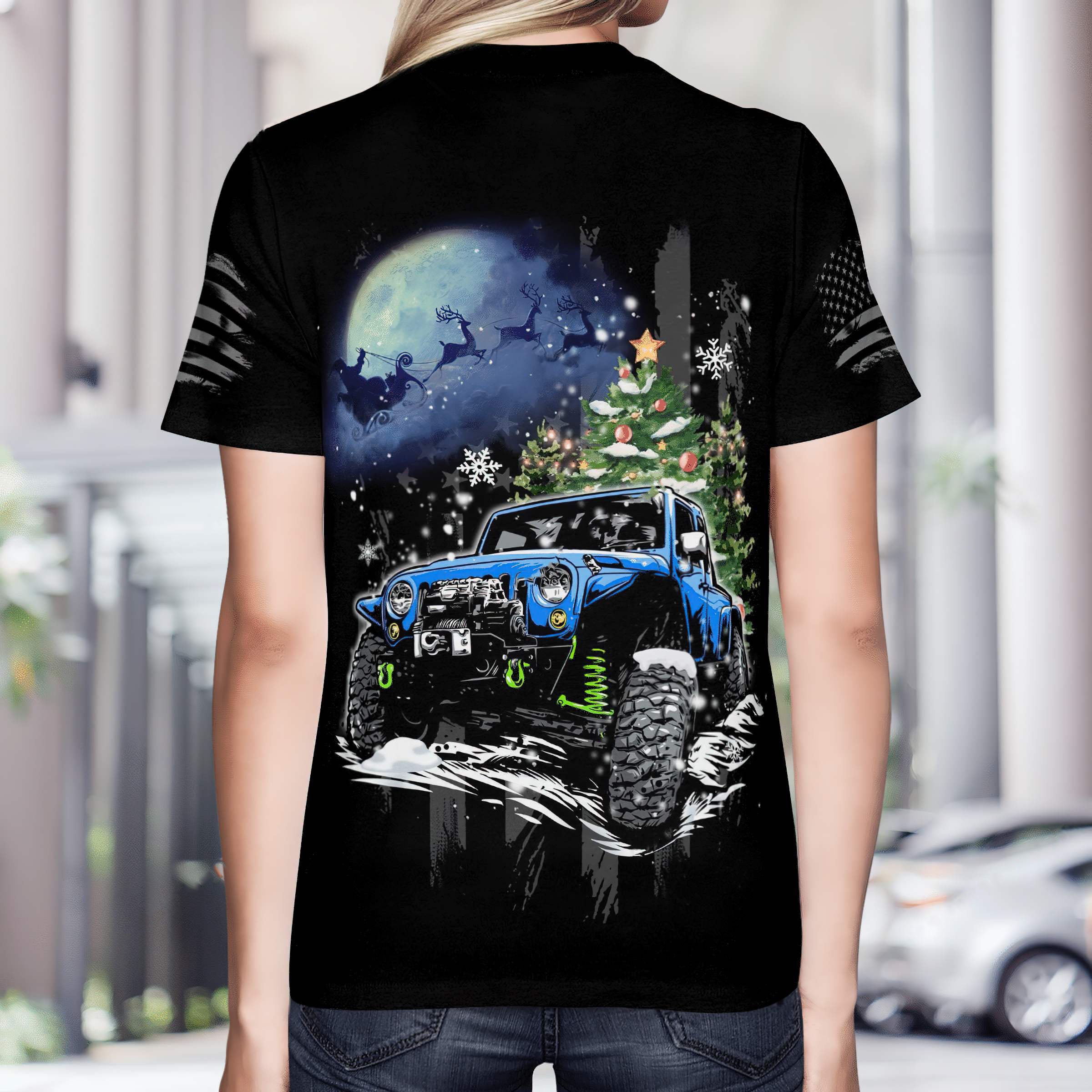 flag-moon-jeep-christmas-t-shirt