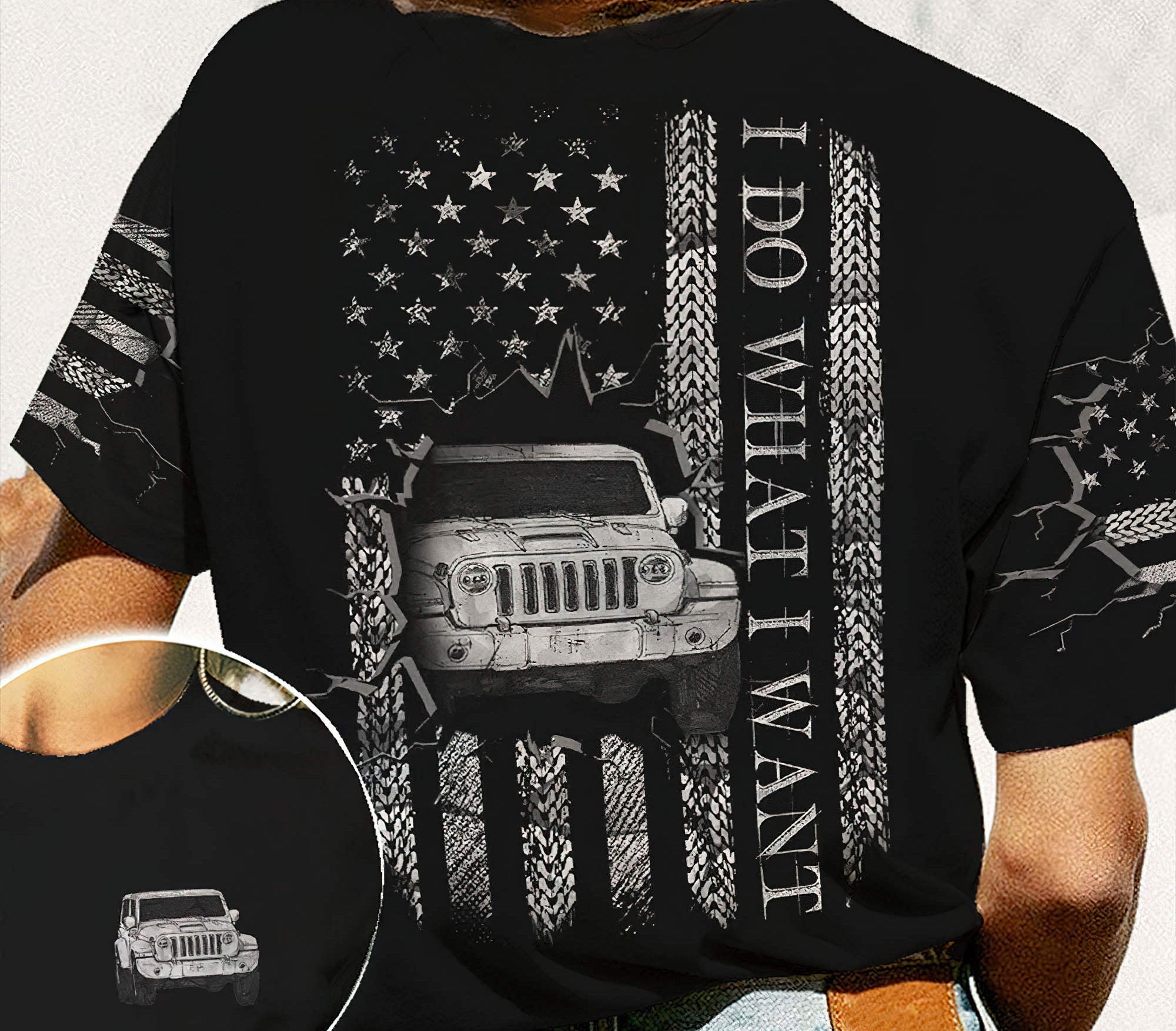 jeep-flag-i-do-what-i-want-bw-t-shirt