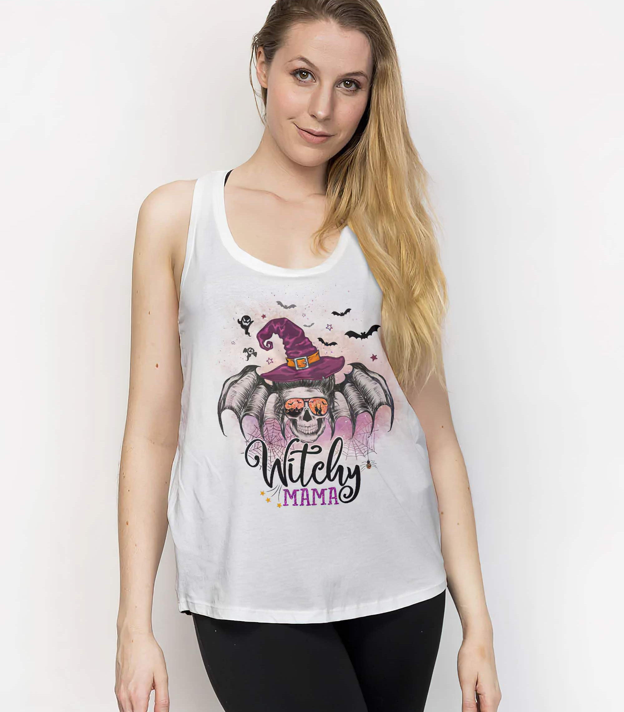 witchy-mama-messy-bun-skull-all-over-print-tank-top