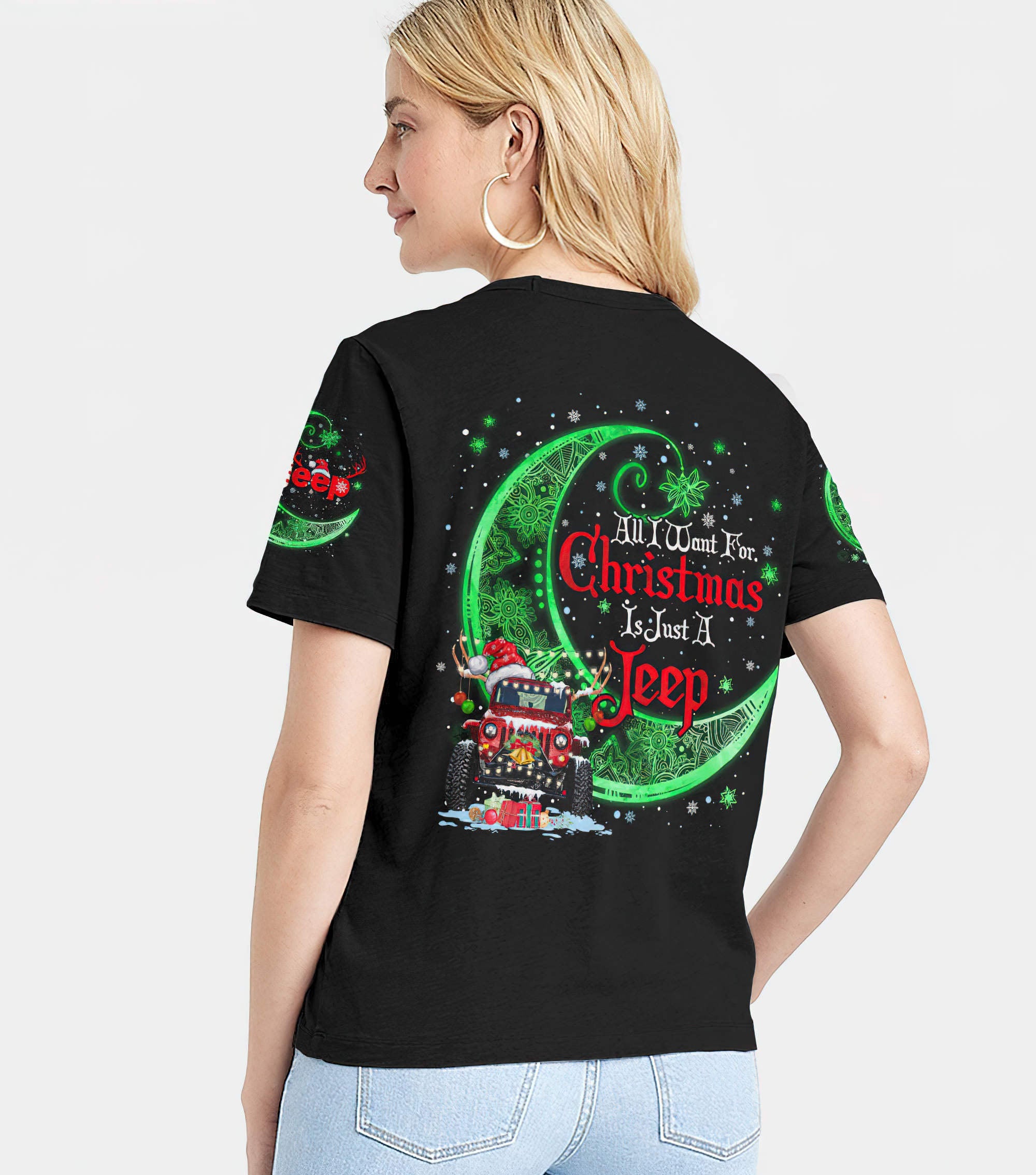 all-i-want-for-christmas-jeep-mandala-moon-women-v-neck-t-shirt