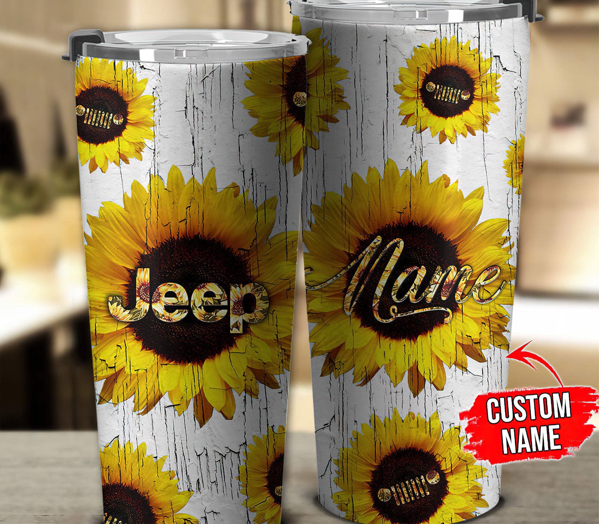 personalized-sunflower-crack-texture-jeep-tumbler