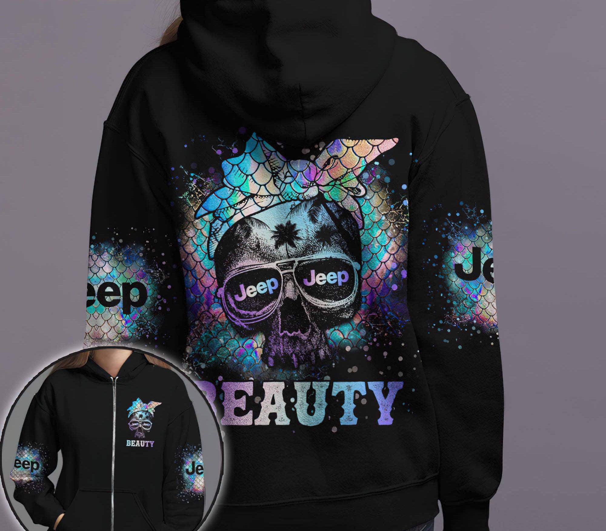 jeep-skull-beast-beauty-couple-hoodie