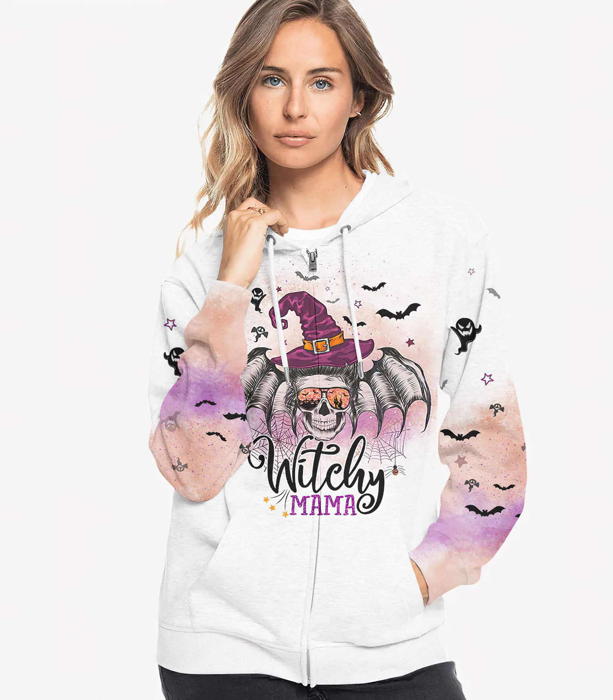 witchy-mama-messy-bun-skull-all-over-print-hoodie