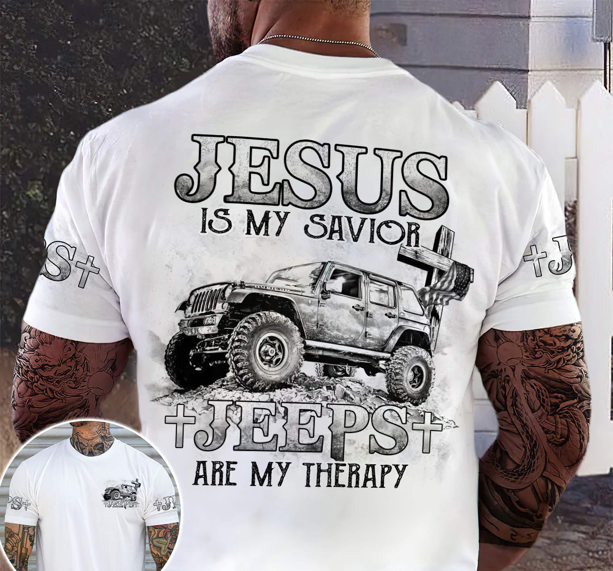 jesus-is-my-savior-jeeps-are-my-therapy-all-over-print-t-shirt