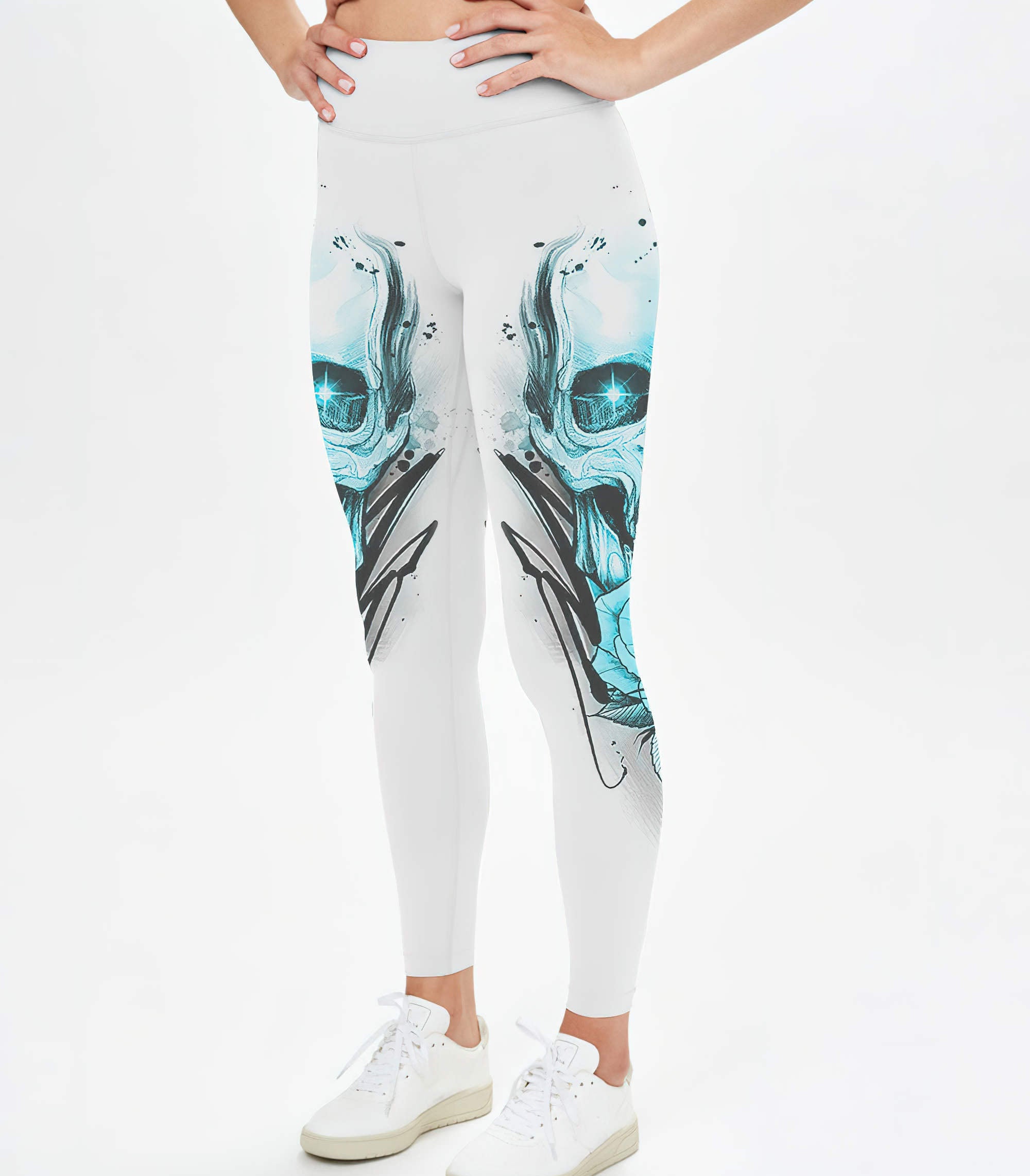 Just A Woman Who Loves Skull And Has Tattoos All Over Print 1 Leggings