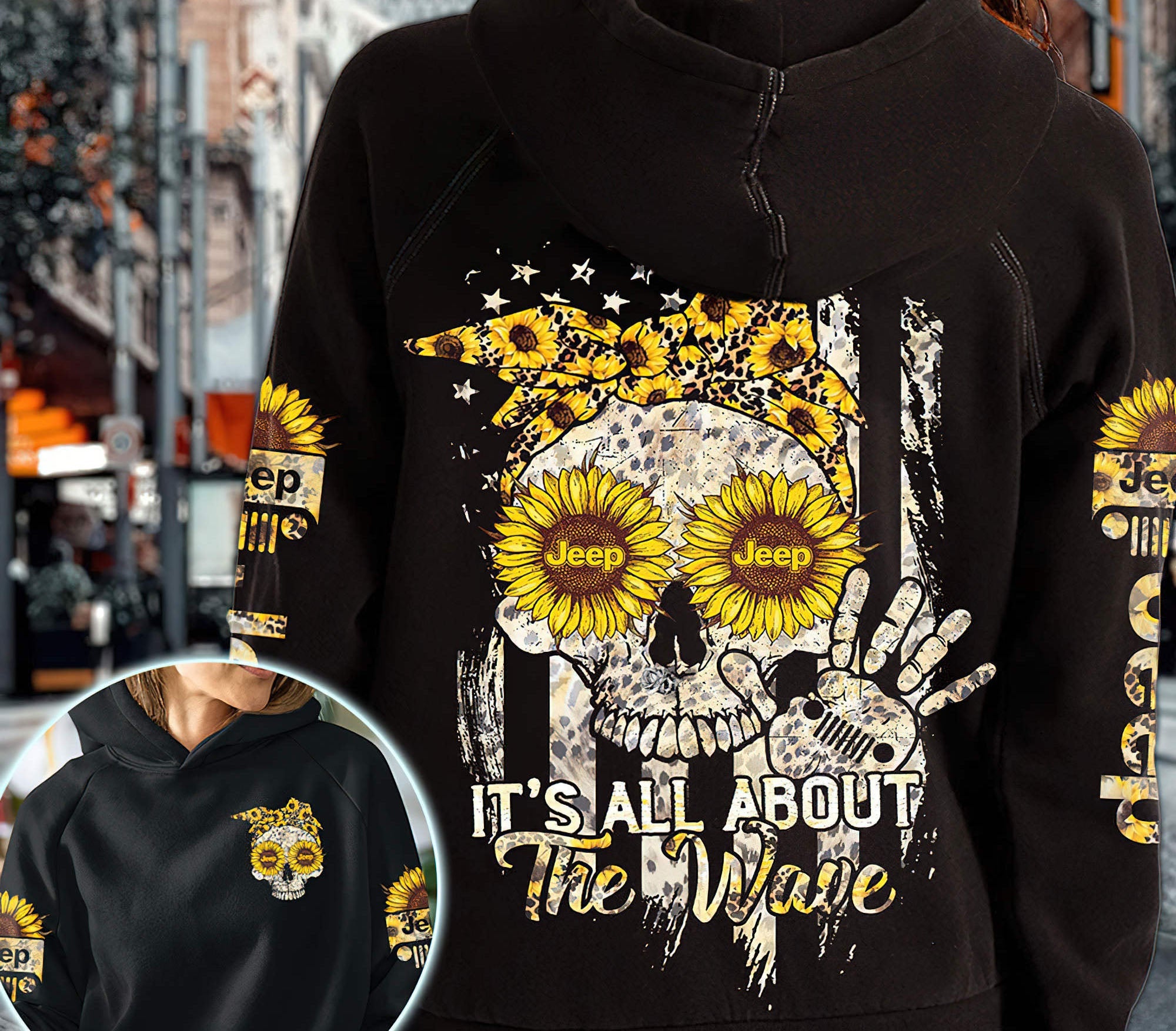 its-all-about-the-wave-jeep-sunflower-hoodie