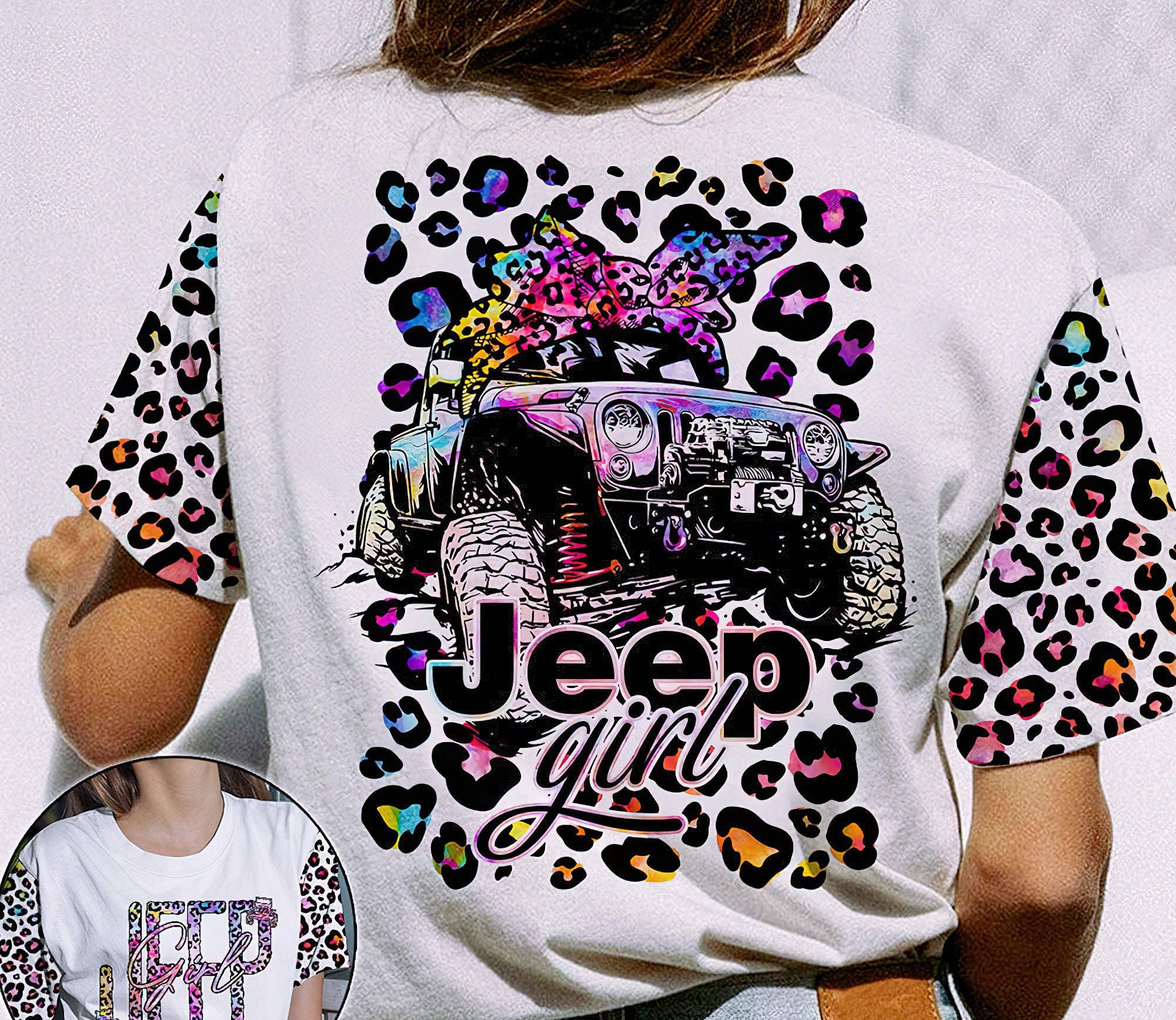 jeep-girl-leopard-colorful-t-shirt