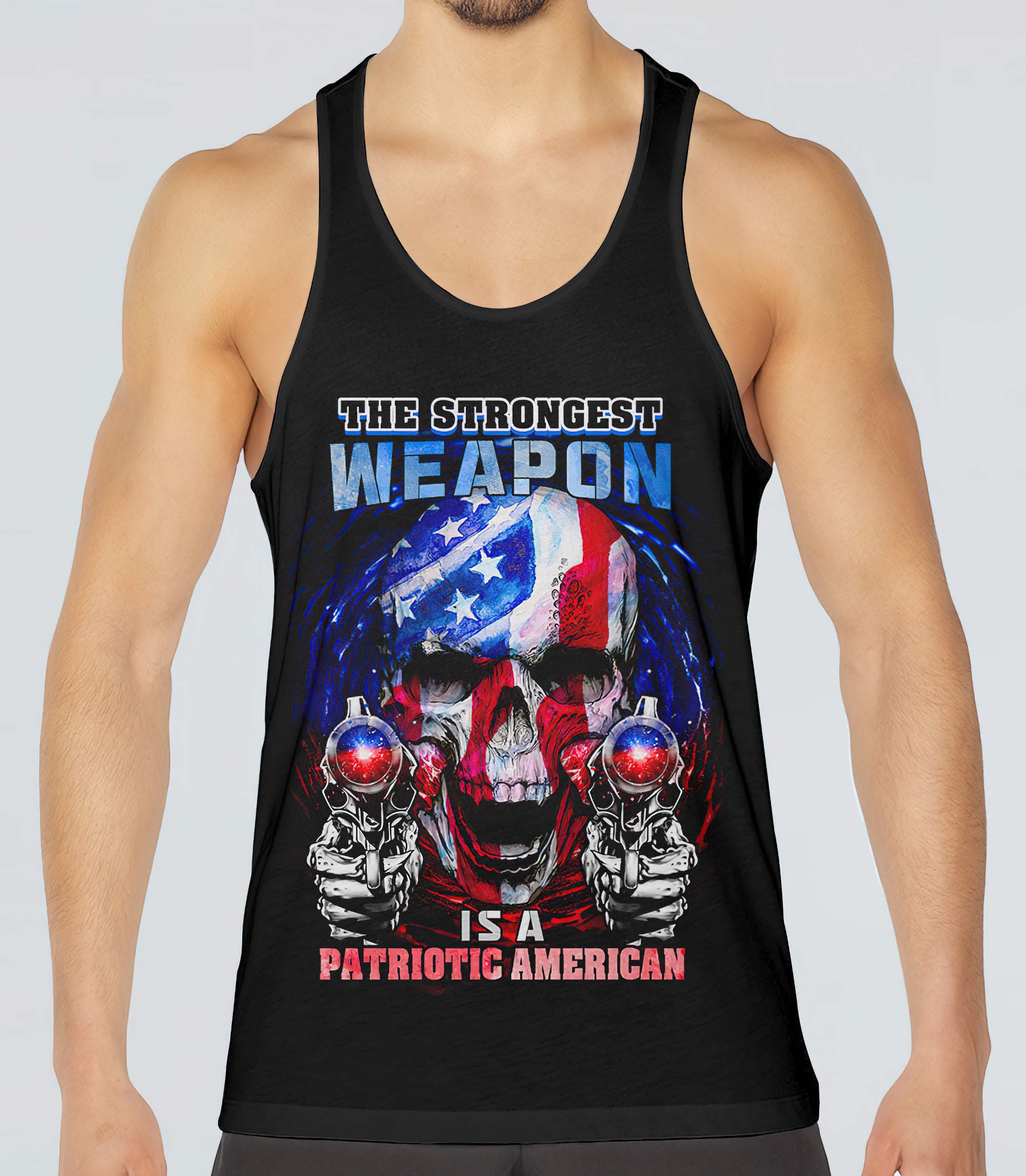 the-strongest-weapon-patriotic-skull-all-over-print-tank-top