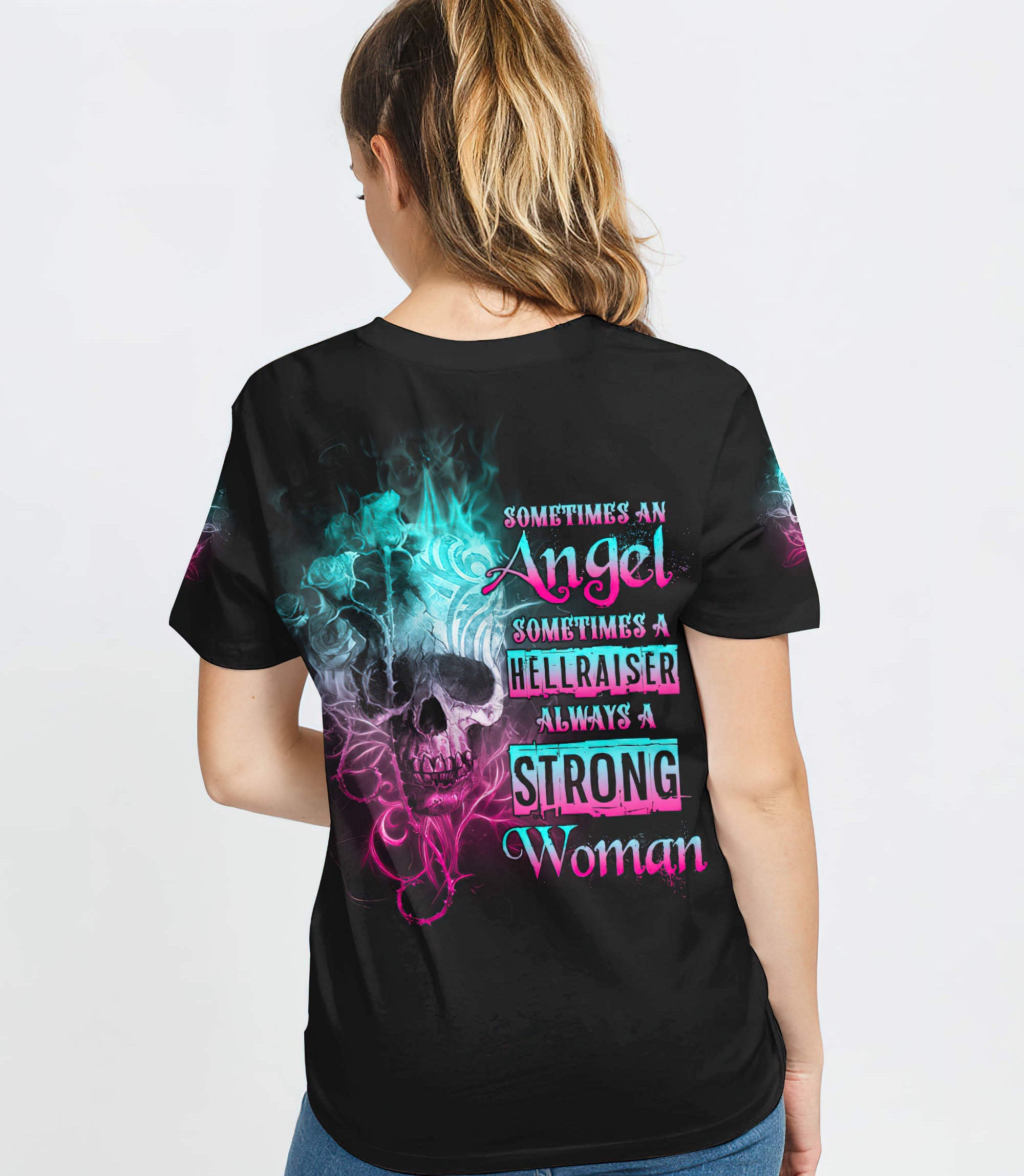 strong-woman-fire-skull-rose-tattoo-all-over-print-t-shirt