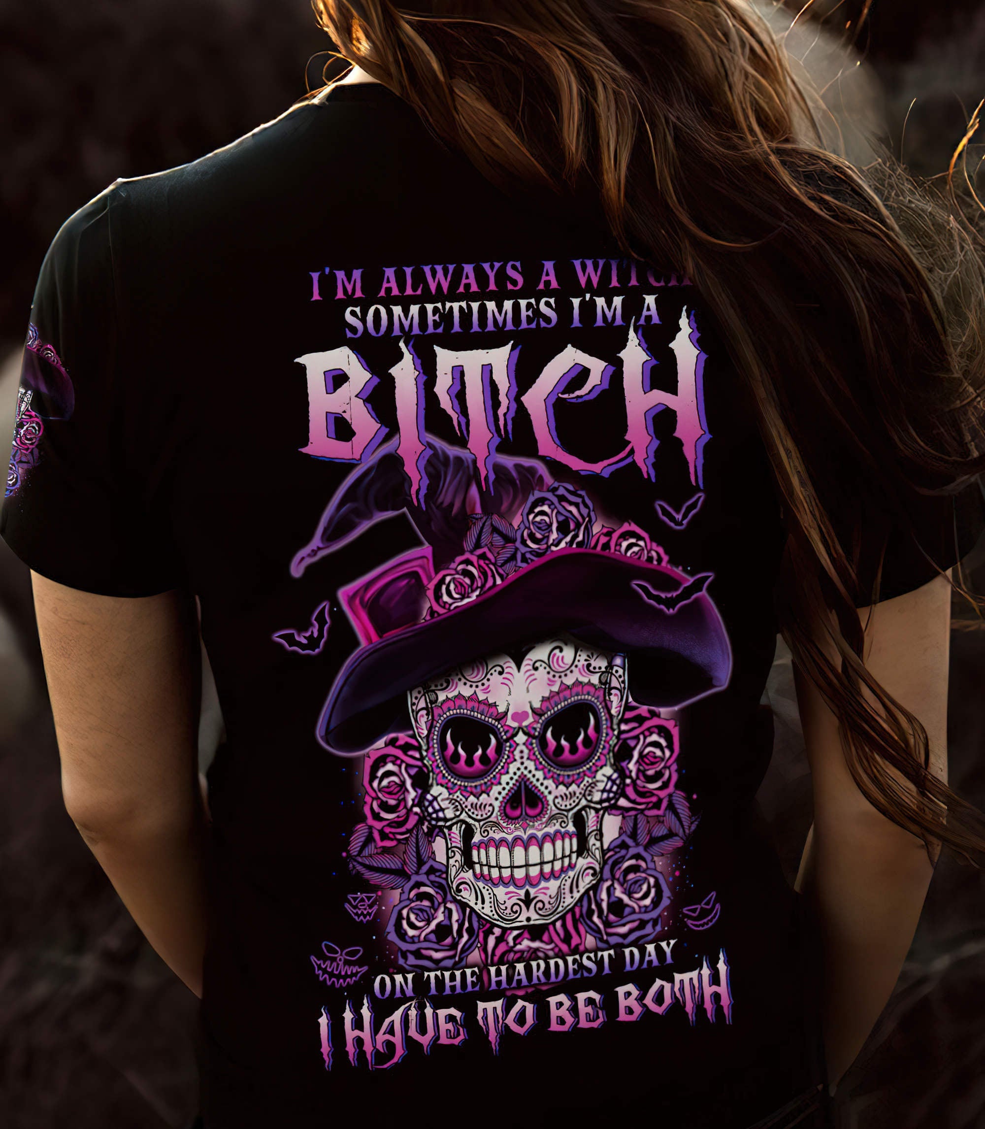 im-always-a-witch-sugar-skull-all-over-print-women-v-neck-t-shirt