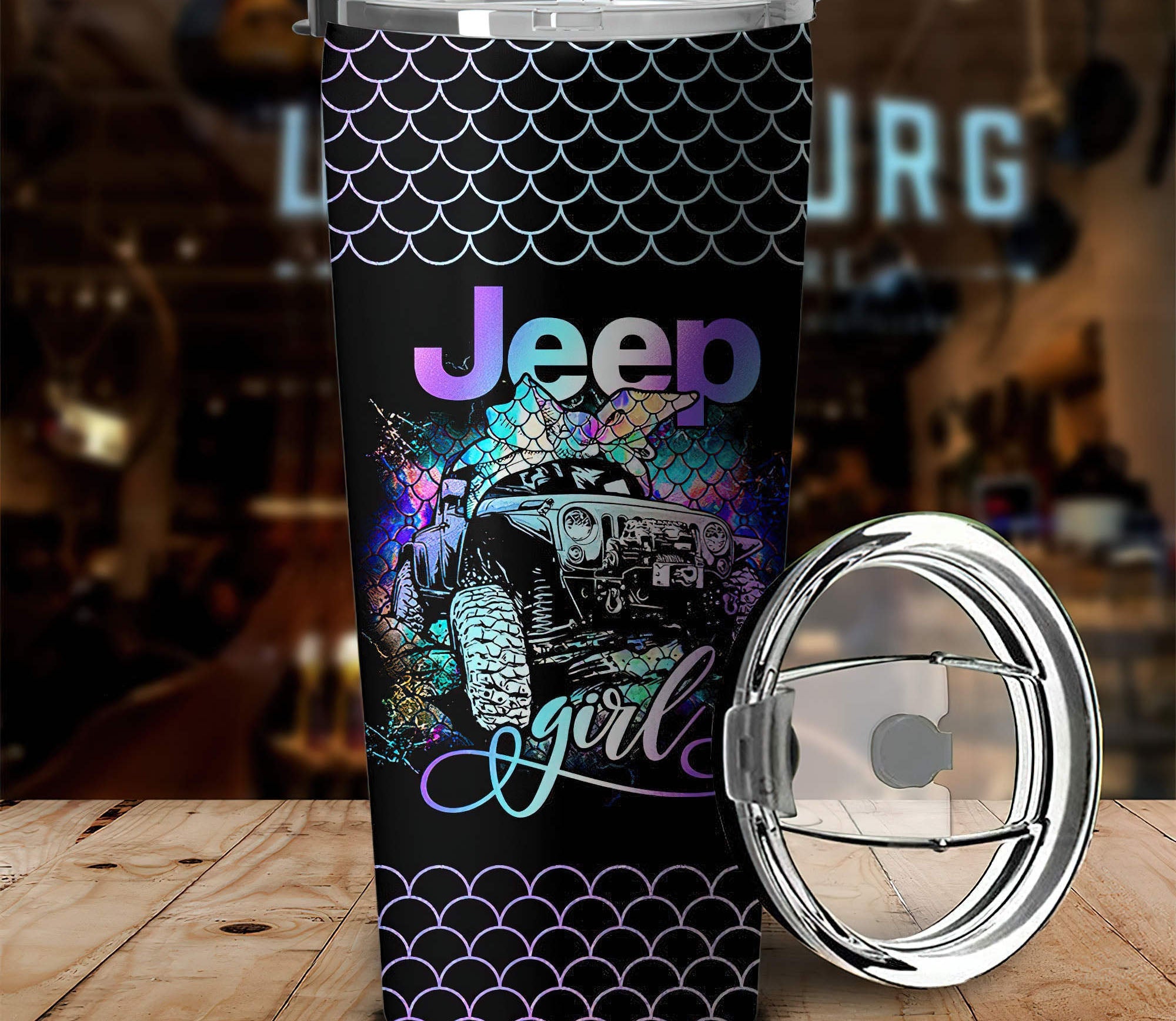 personalized-jeep-girl-mermaid-tumbler