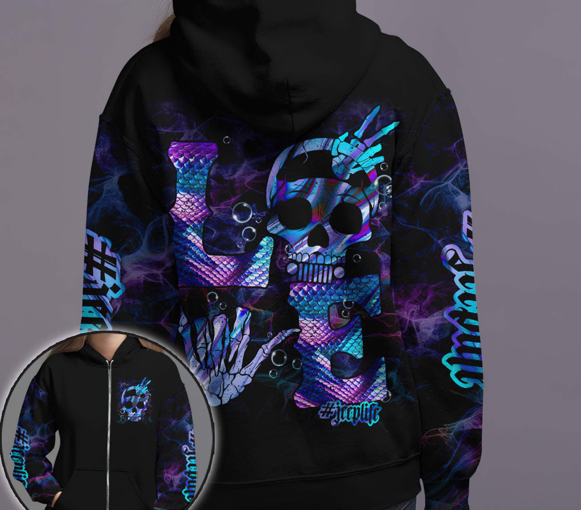 jeep-love-skull-wave-mermaid-hoodie