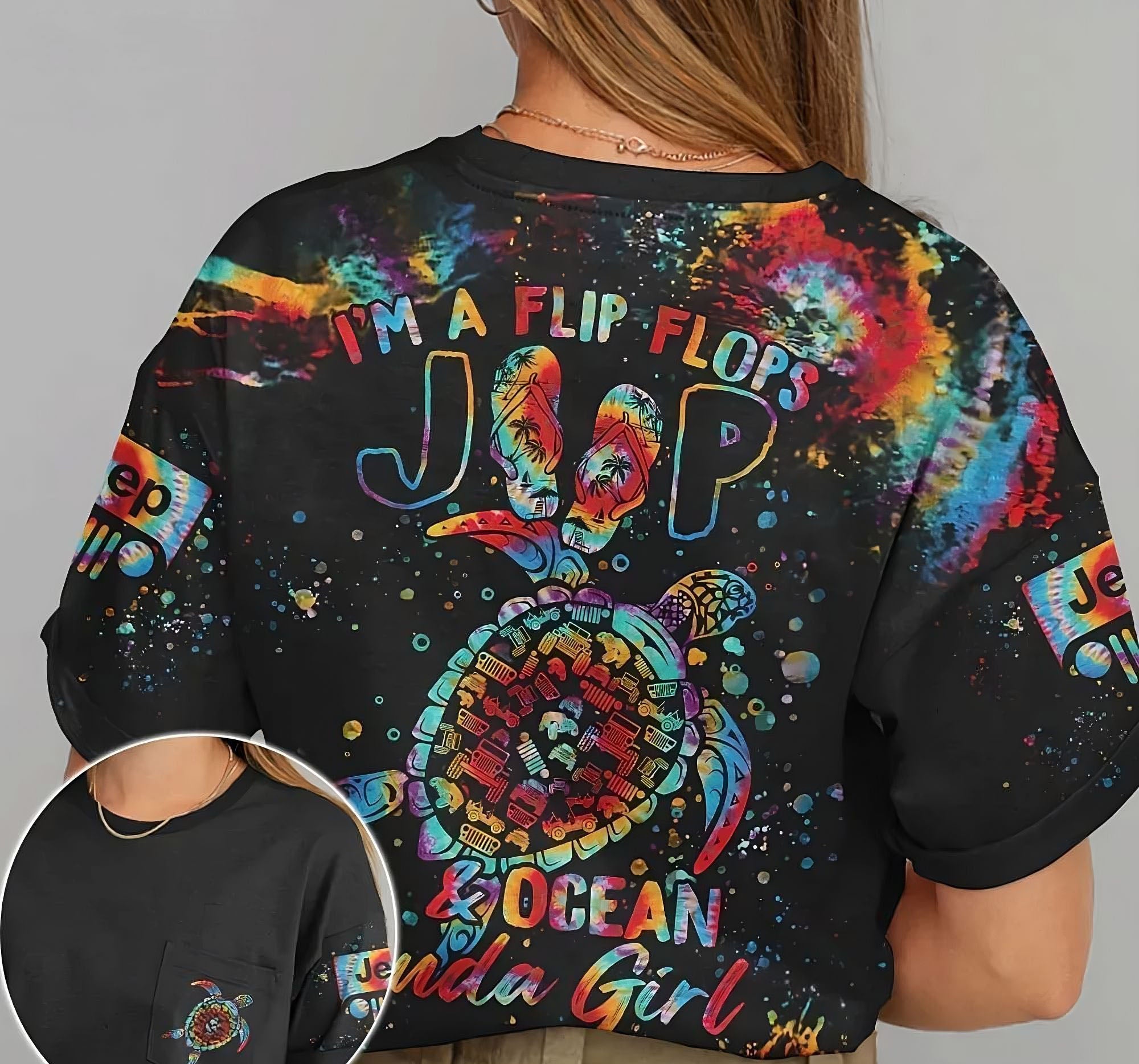 im-a-flip-flops-jeep-and-ocean-kinda-girl-turtle-all-over-print-t-shirt