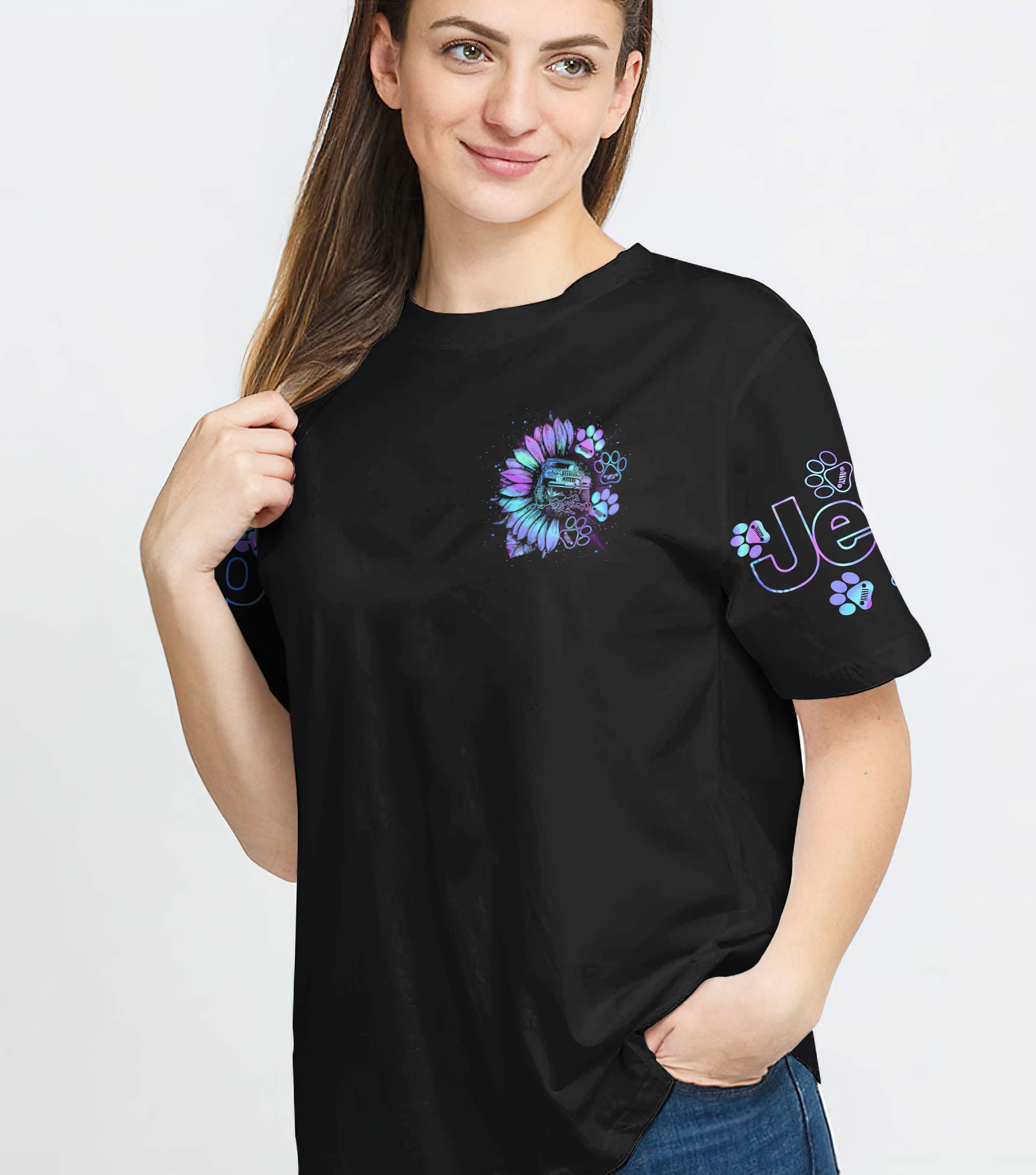 jeep-sunflower-dog-paw-holo-t-shirt