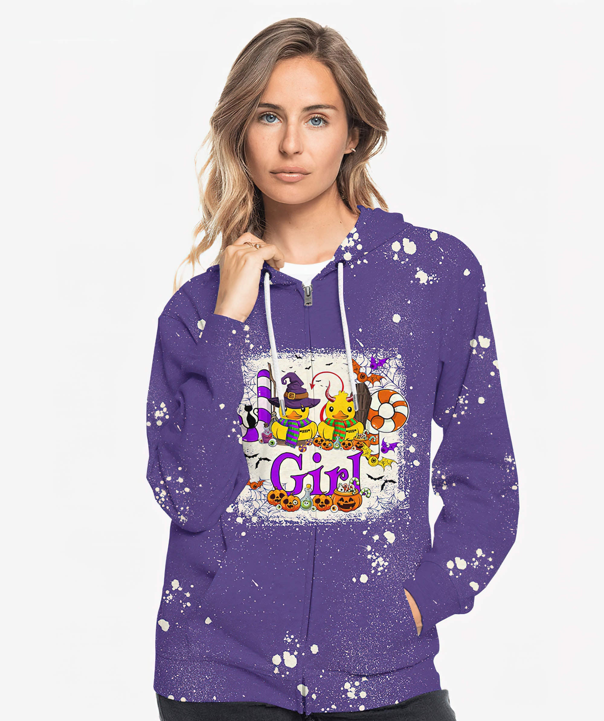 jeep-duck-halloween-bleached-hoodie