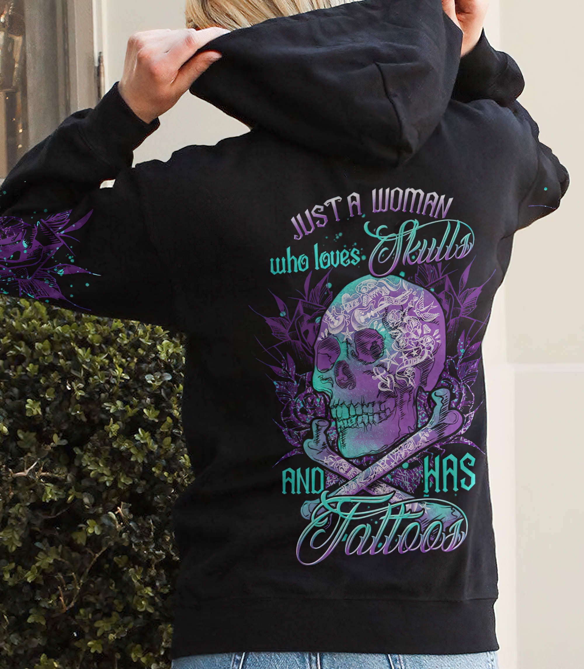 just-a-woman-who-loves-skulls-and-has-tattoos-all-over-print-hoodie