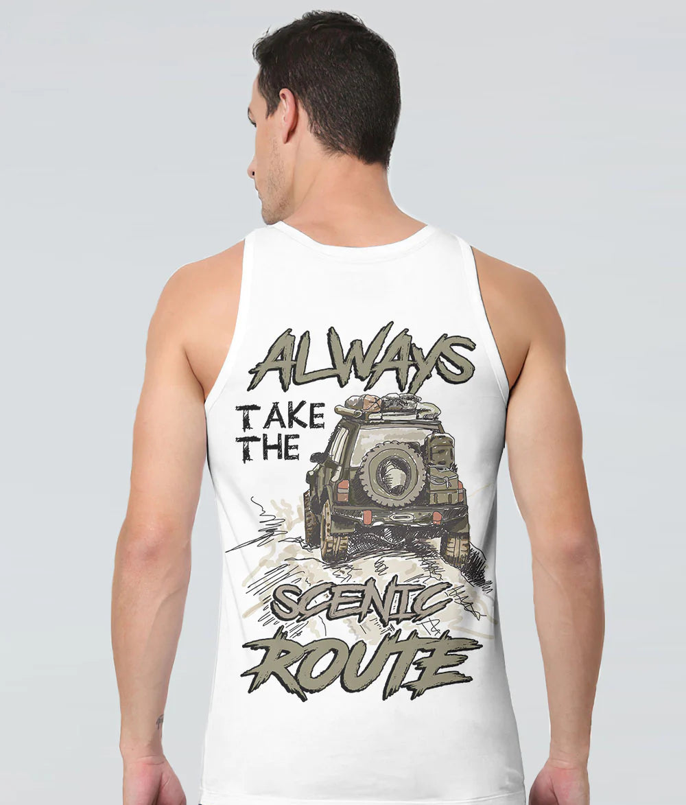 always-take-the-scenic-route-drawing-jeep-tank-top