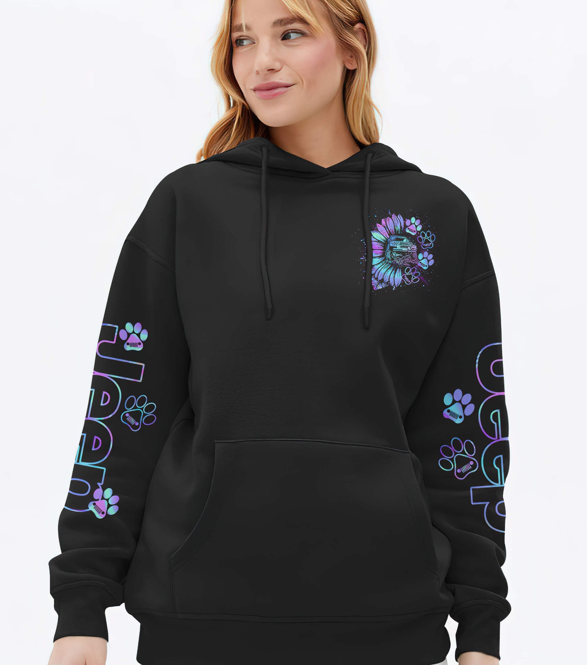 jeep-sunflower-dog-paw-holo-hoodie