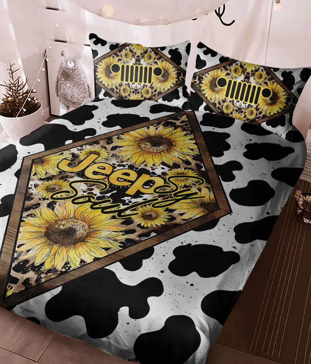 jeepsy-soul-sunflower-cowhide-bedding-set