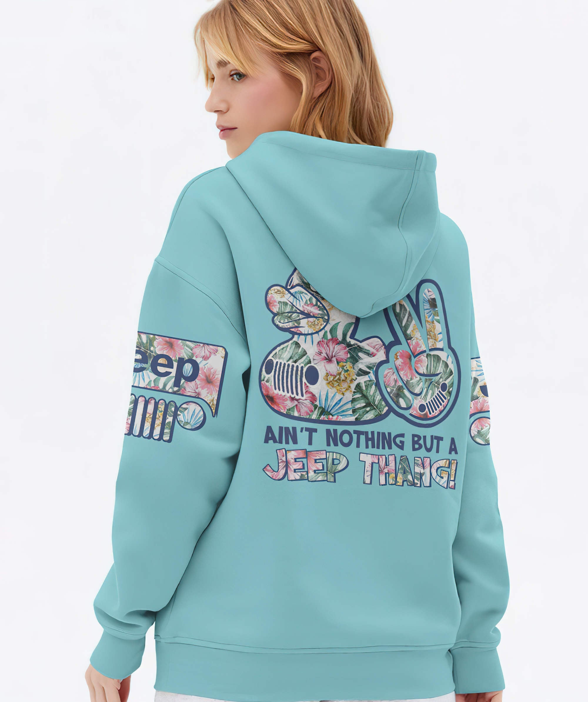 aint-nothing-flower-jeep-duck-hoodie