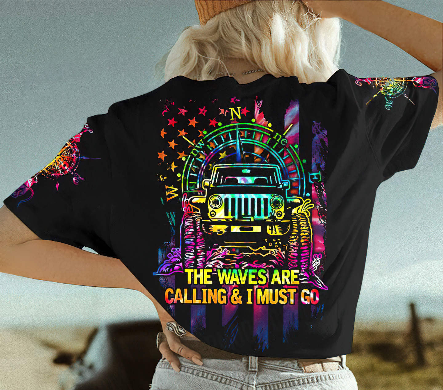 the-waves-jeep-christmas-t-shirt