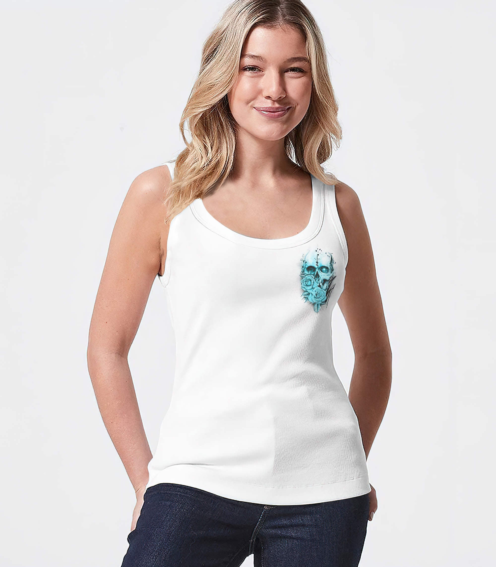 Just A Woman Who Loves Skull And Has Tattoos All Over Print 1 Tank Top